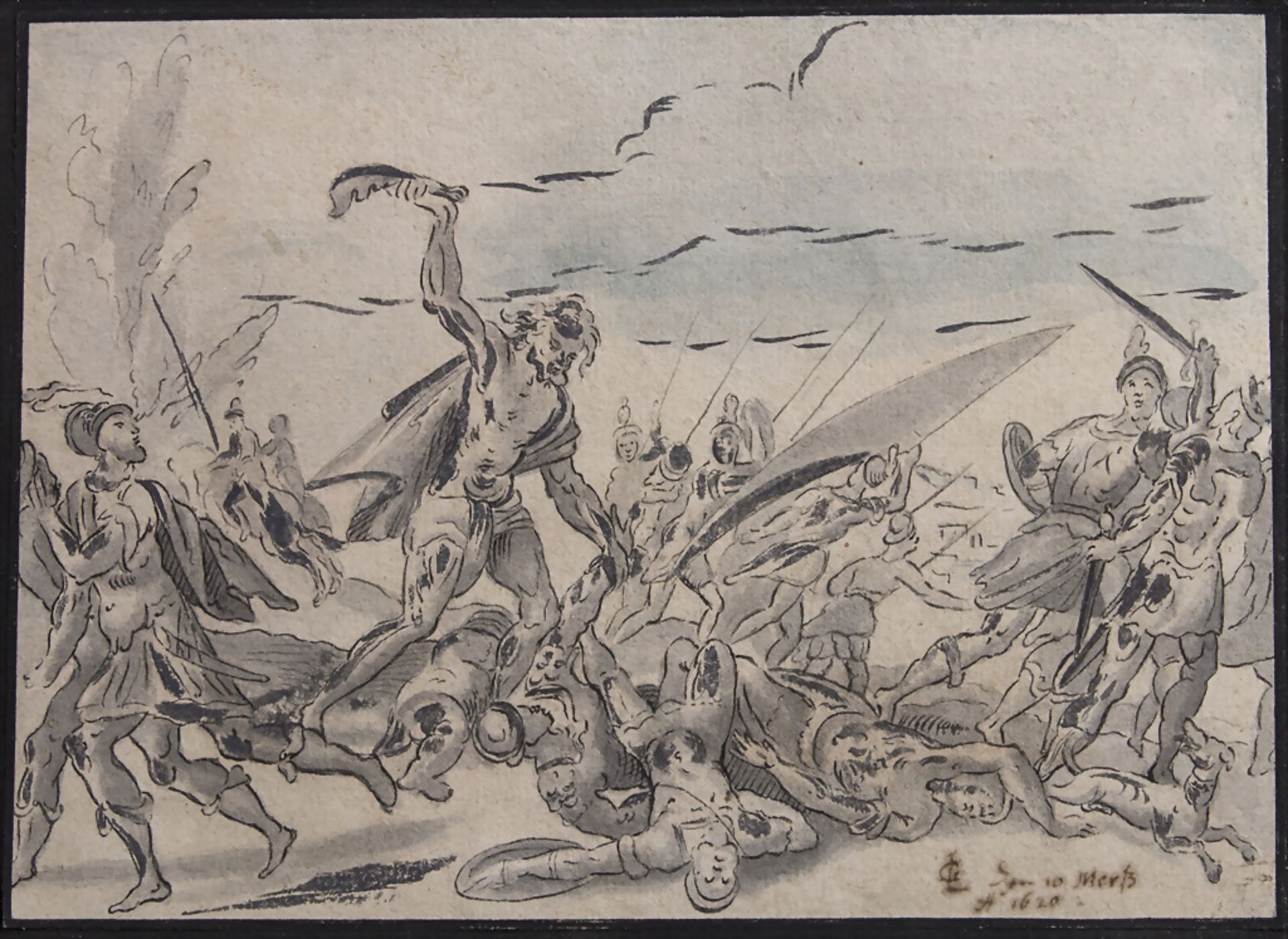 Monogrammist des 17. Jh. G.L., 'Schlacht römischer Soldaten' / 'A battle of Roman soldiers', 1620