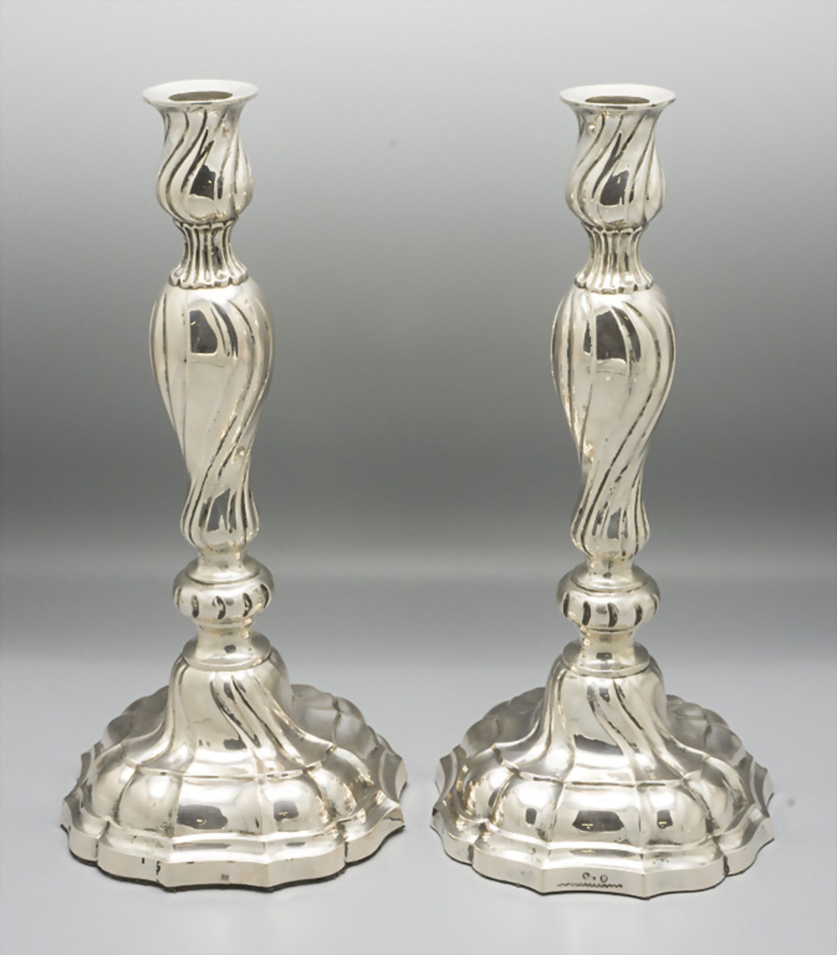 Paar Biedermeier Kerzenleuchter / A pair of silver Biedermeier candlesticks, Berlin, um 1850