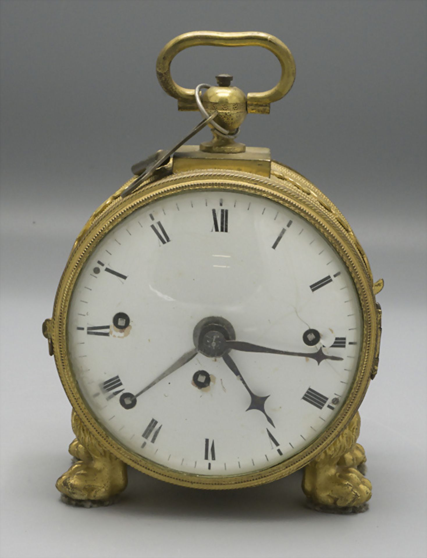 Empire Reisewecker, sog. 'Offiziersuhr mit Wiener 4/4-Schlag' / An Empire travel clock, Wien, ... - Image 2 of 4