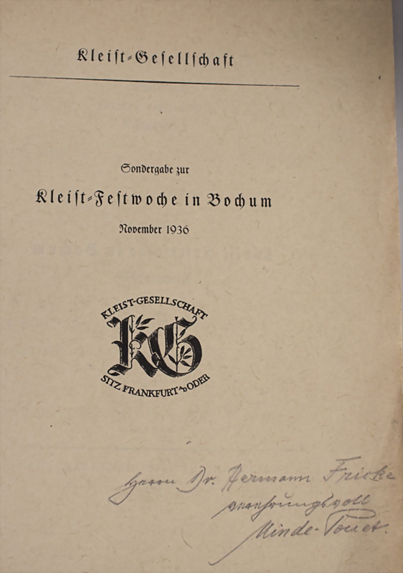 Konvolut H. v. Kleist / Convolute H. v. Kleist - Image 2 of 5