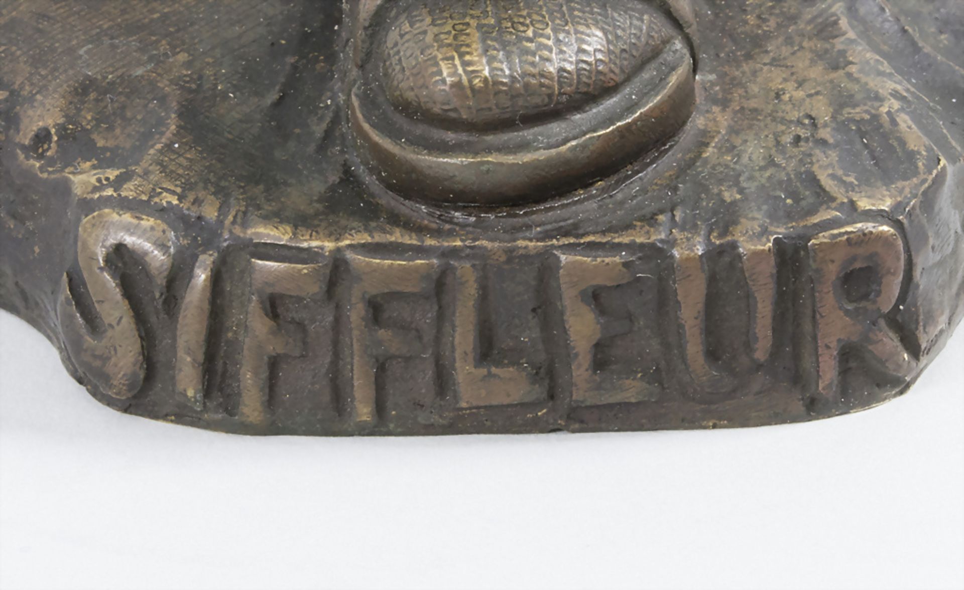Jugendstil Bronze 'Siffleur' (pfeiffender Junge) / An Art Nouveau bronze of a whistling boy, ... - Bild 5 aus 6