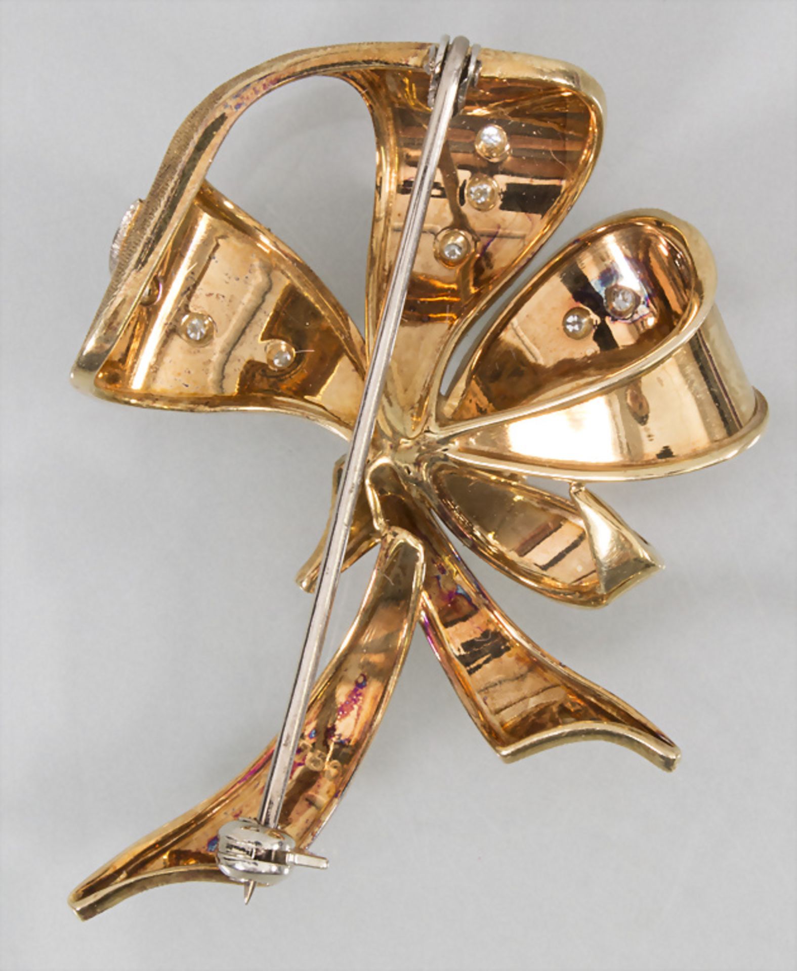 Goldbrosche mit 8 Brillanten / A 18k gold brooch with 8 brilliants - Image 2 of 2