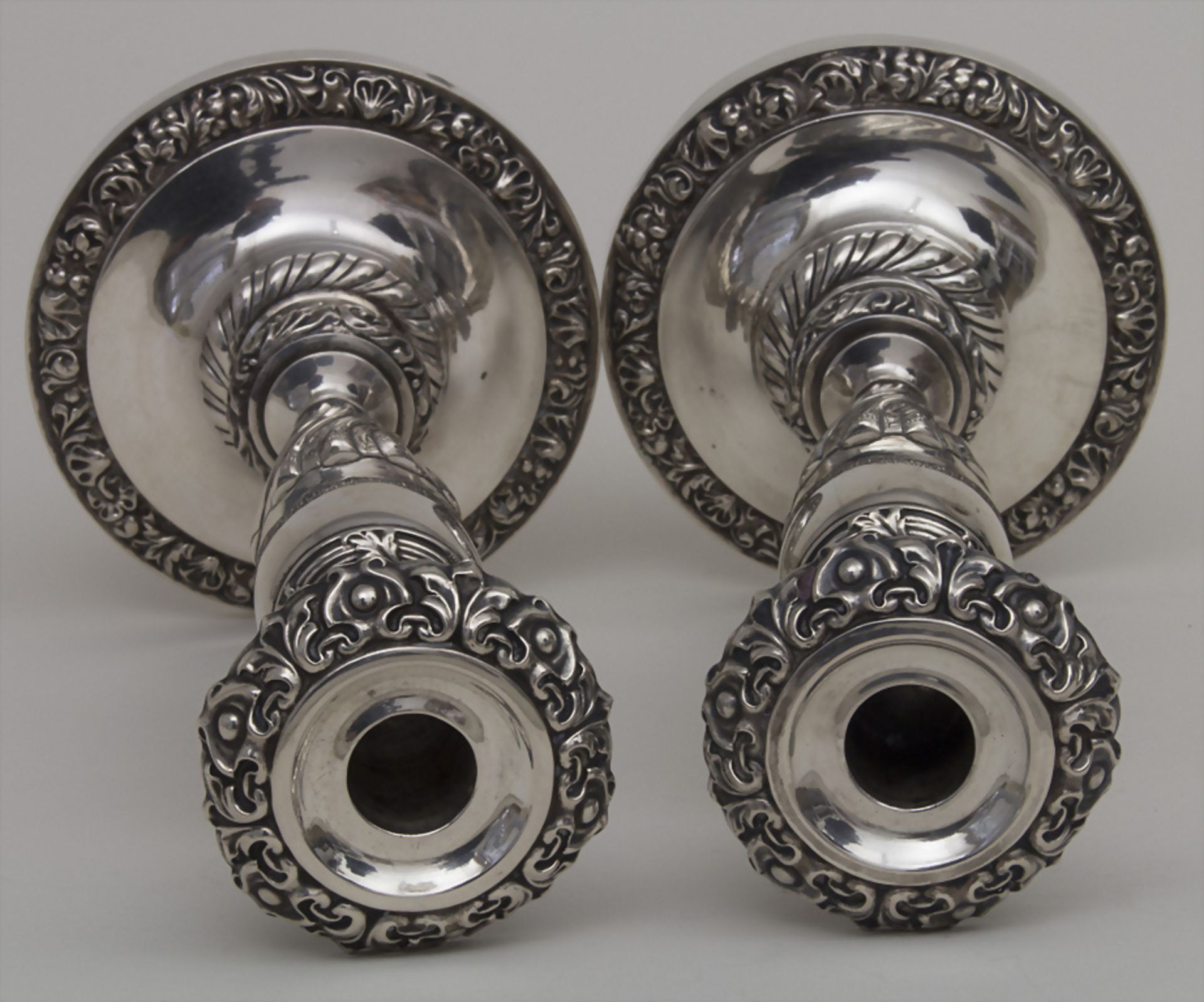 Paar Empire Kerzenleuchter / A pair of silver Empire candlesticks, Francois Drion, Lüttich / ... - Image 3 of 7