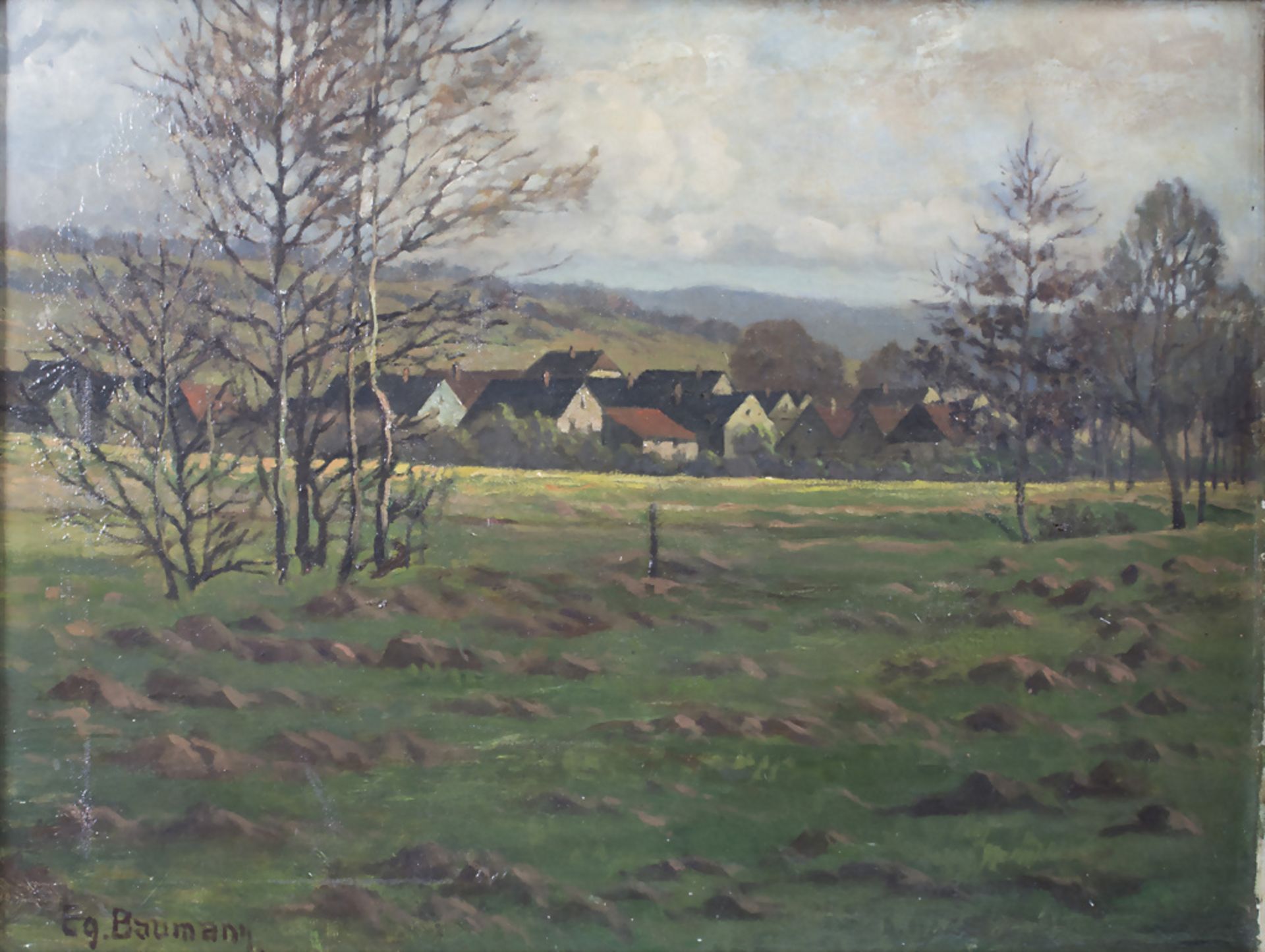 Georg Emil Baumann (1891 Elberfeld - 1977 Wilhelmshaven), 'Dorfansicht' / 'A village view'