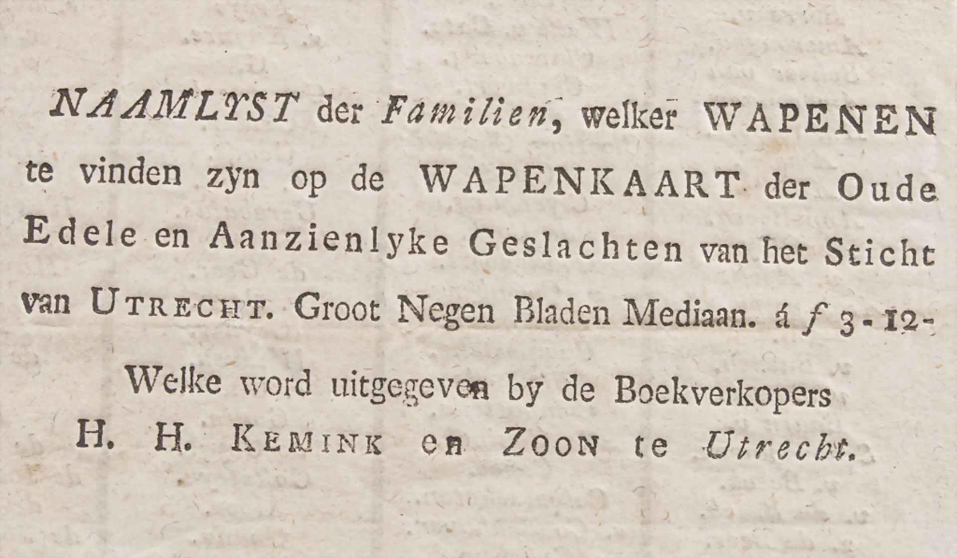 Heraldik, Mappe mit 9 Blättern, J. V. Hiltrop, 'Wape der Oude Ed Des Stich te Zaam Vergadert ... - Bild 3 aus 3