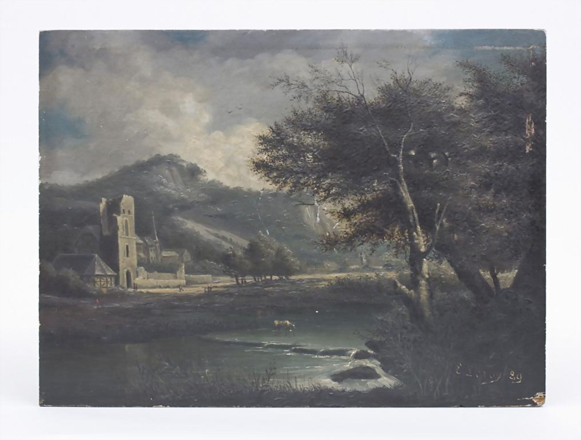 Landschaft mit Ruine/Landscape With Ruins, Étienne Leroy (Paris 1828-?) - Bild 2 aus 5