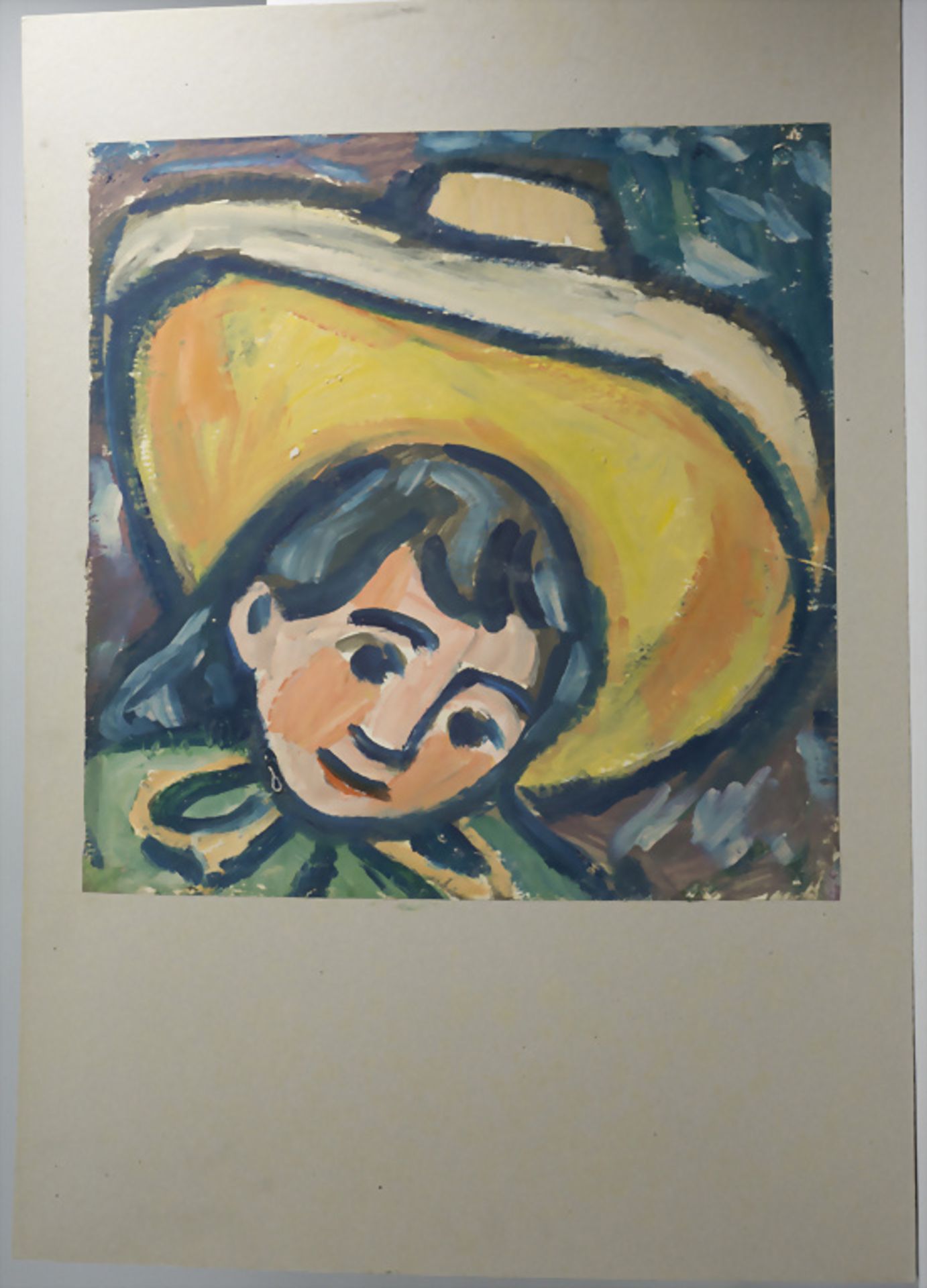 Miklos Németh (1934-2012), 'Mädchen mit Hut' / 'A girl with a hat' - Bild 2 aus 2