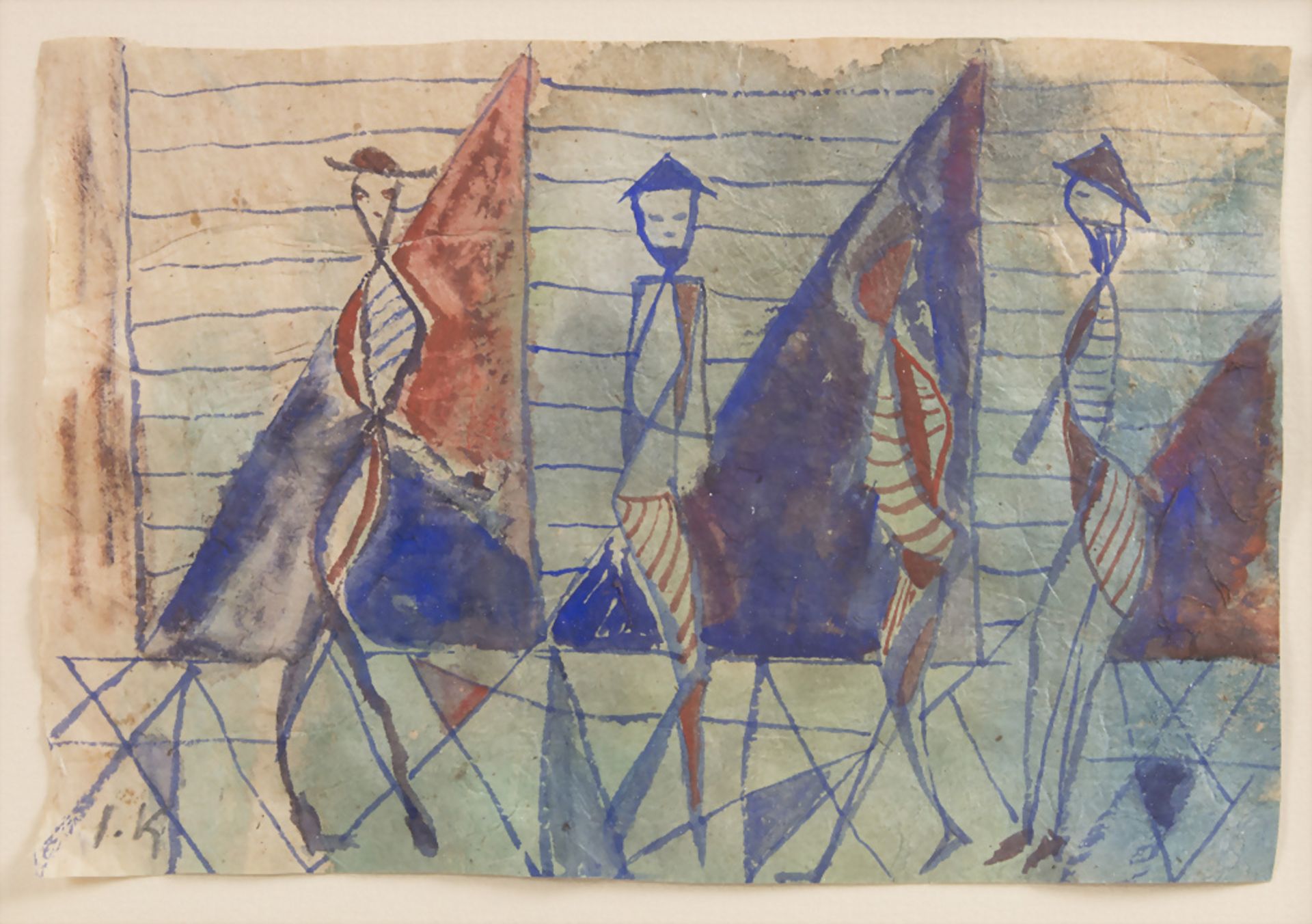 Abstrakte Figurenstaffage / Abstract figures, unbekannter Künstler, um 1930