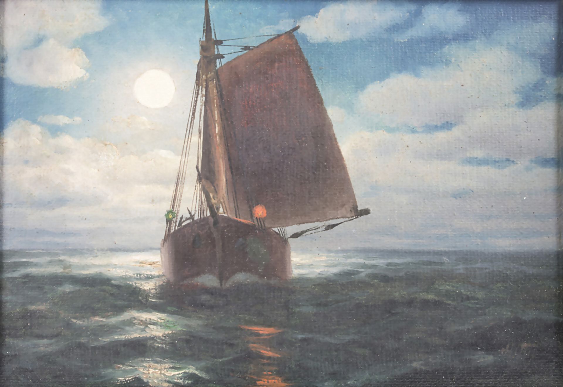 Künstler des 20. Jh., Segelschiff im Mondenschein / Sailing ship in the moonlight