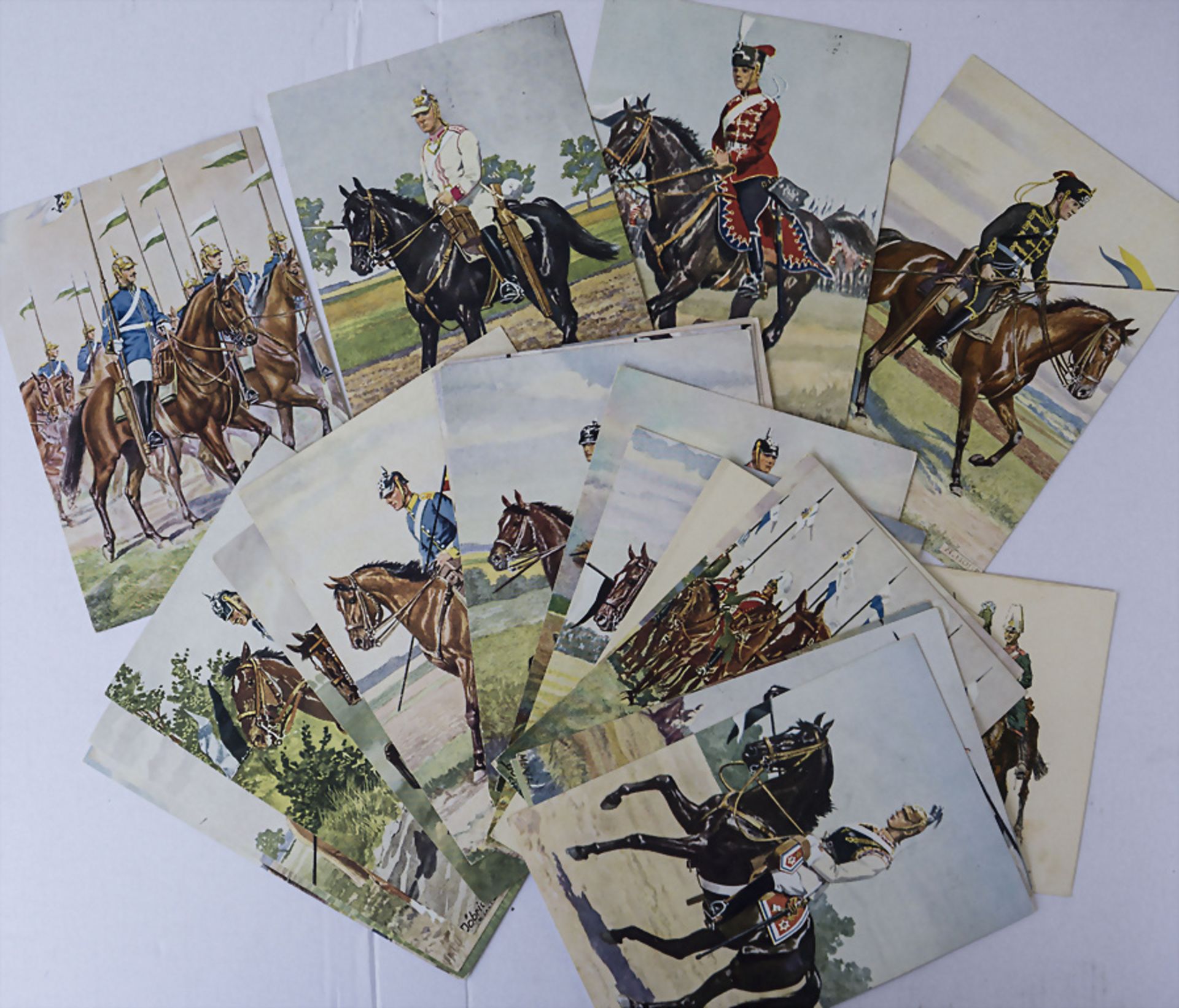 25 Bild- Postkarten 'Kavallerie' / Picture postcards 'cavalry', 3. Reich