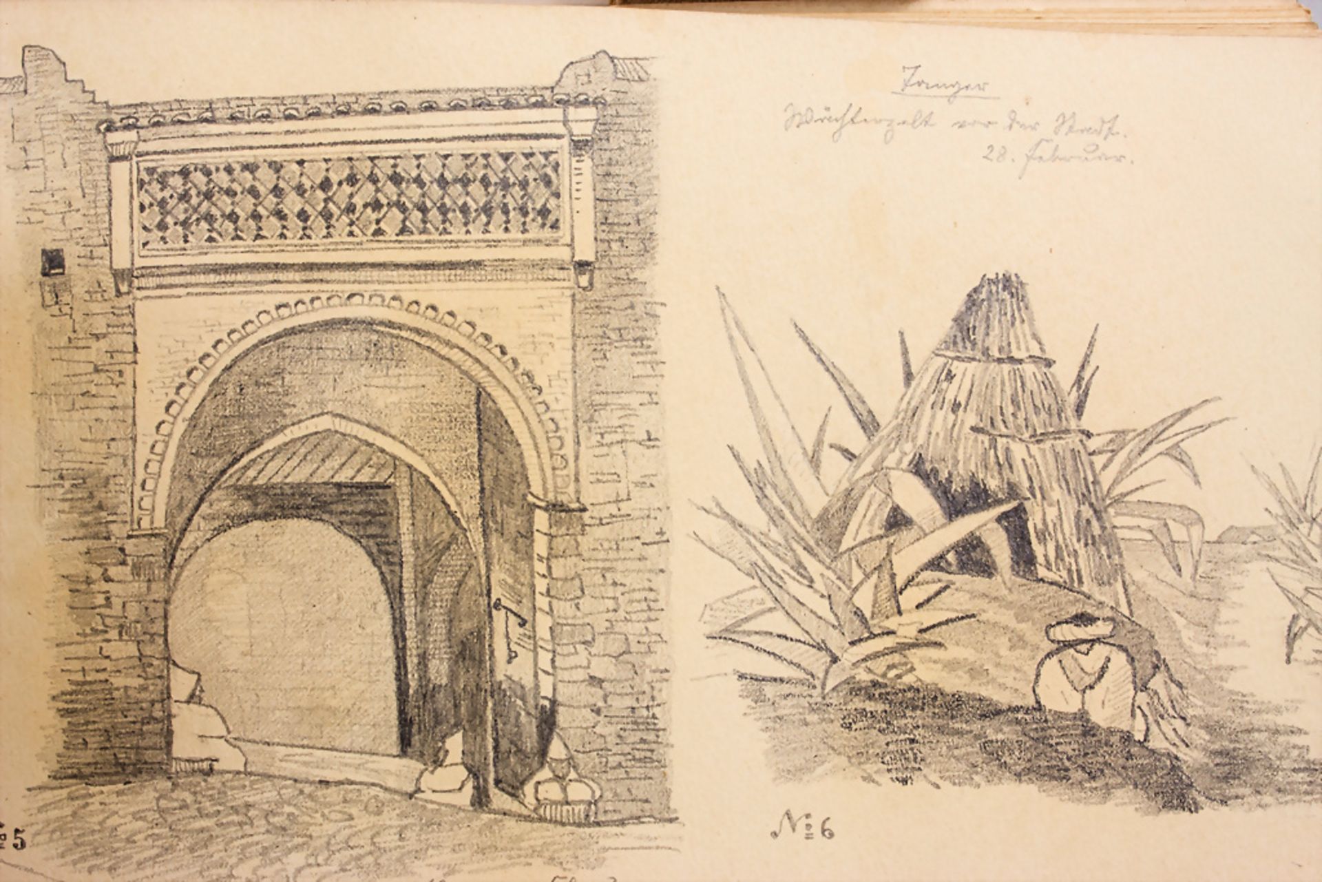 Rudolf Schmieg, Skizzenbuch 'Tanger und Tetuan' mit 54 Zeichnungen einer Marokkoreise, 1894