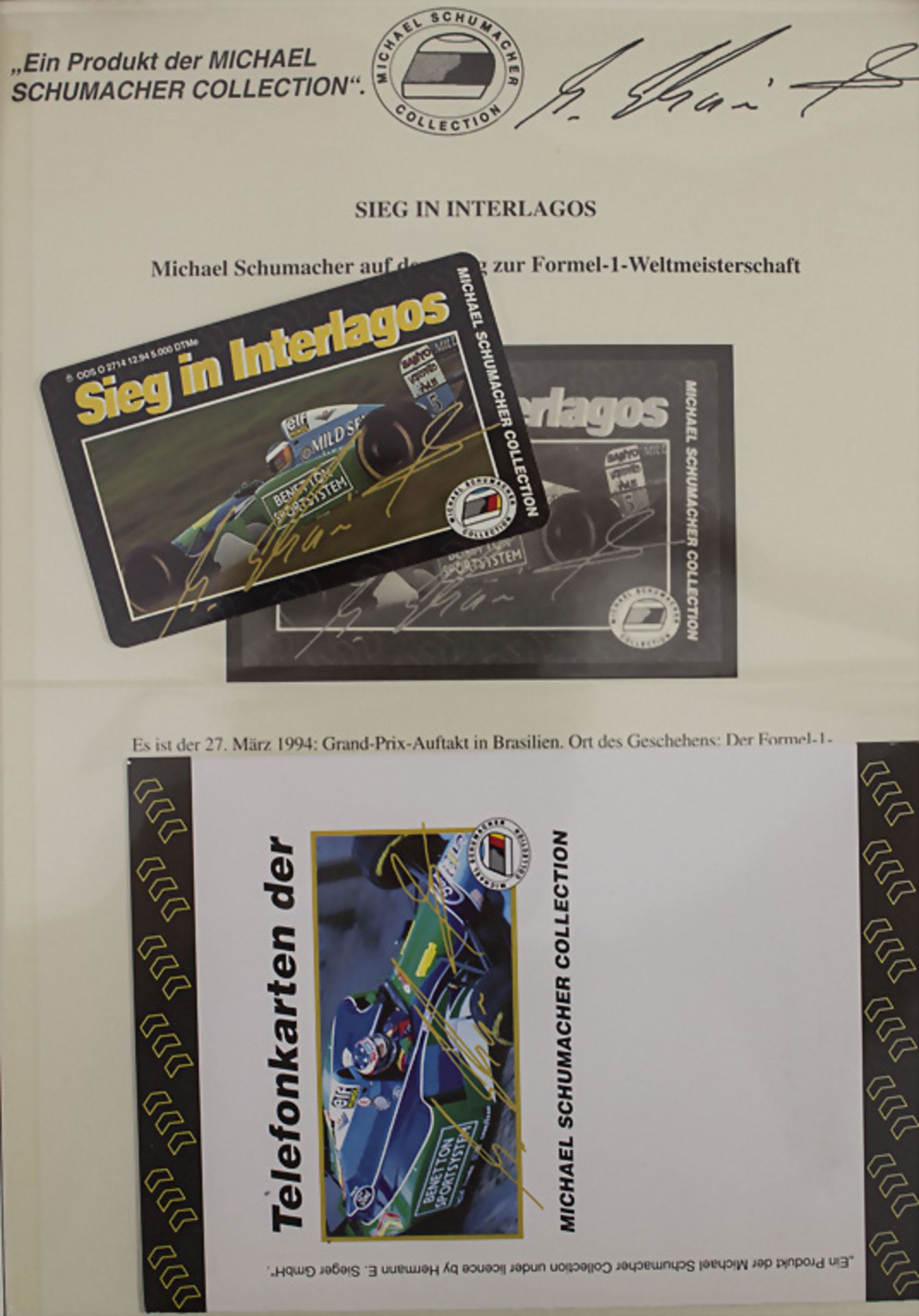 Sammlung Telefonkarten 'Michael Schumacher Collection', 1994