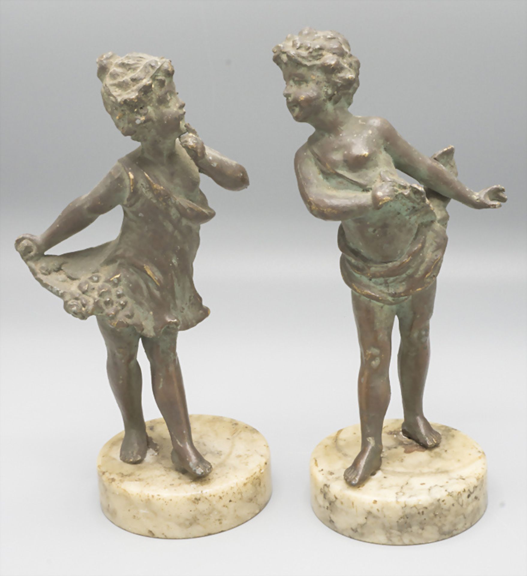 Bronzefigurenpaar 'Kinder' / A pair of bronze figures 'children', 20. Jh.