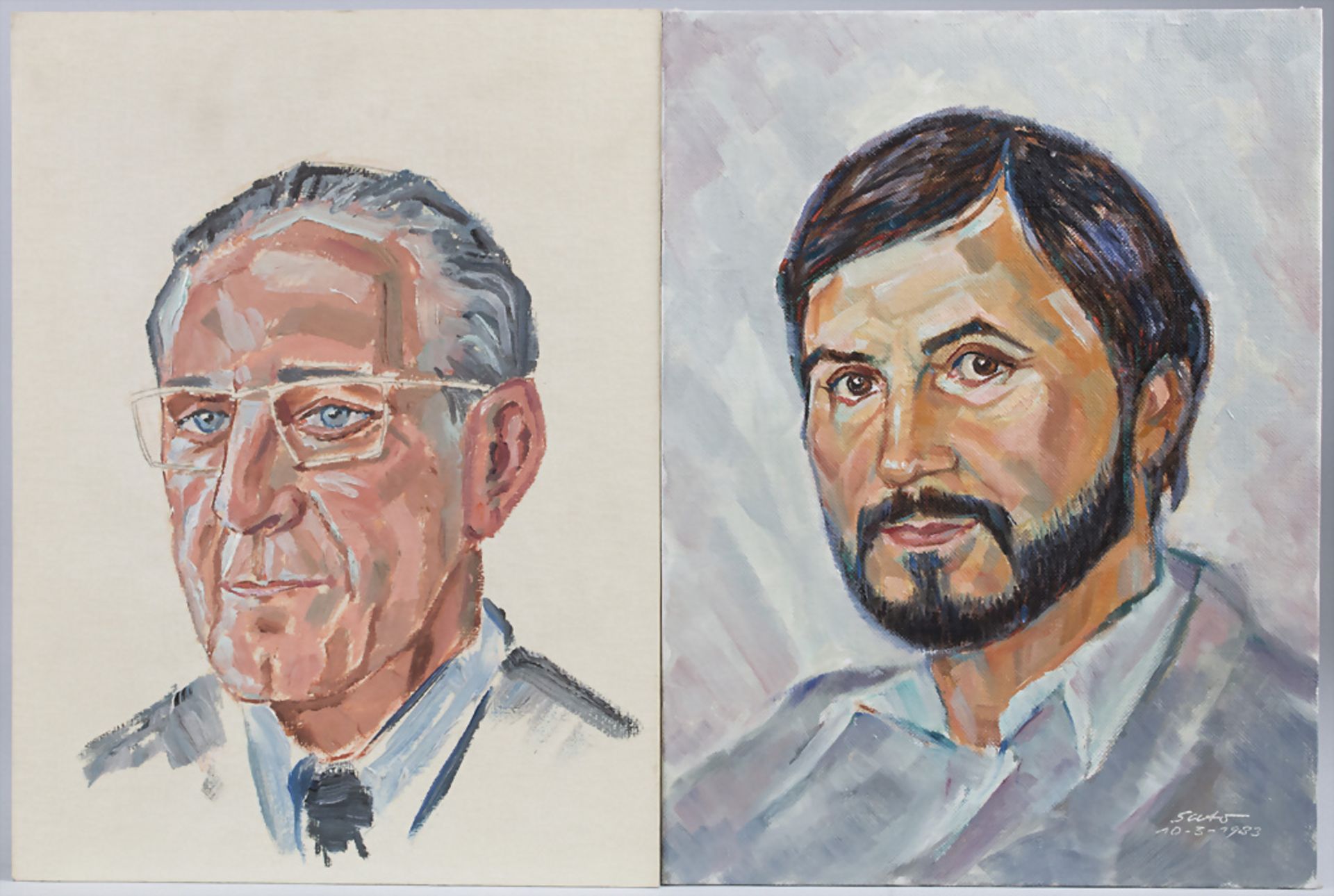 Hardy Schneider-Sato (1919-2002), Zwei Herrenporträts / Two portraits of a gentleman, 1983