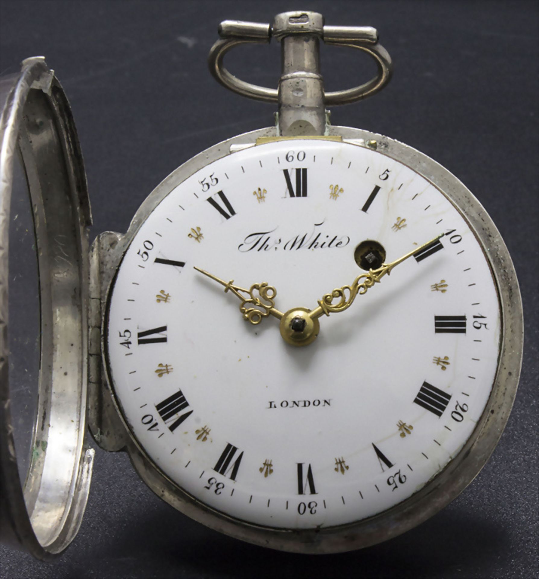 Taschenuhr / A silver pocket watch, Thomas White, London, um 1820
