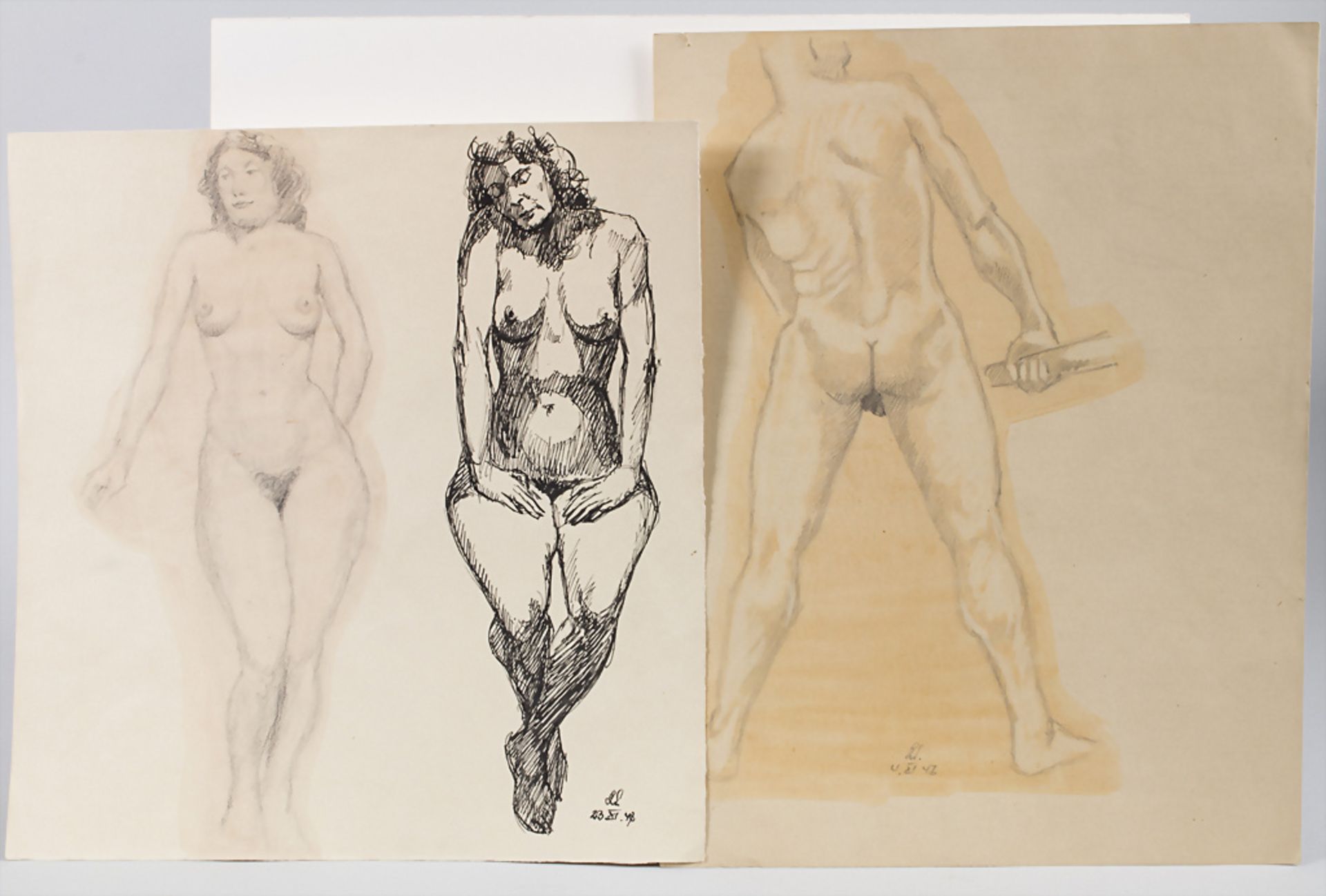 Monogrammist L.I., zwei Akte / Two nudes, 1947