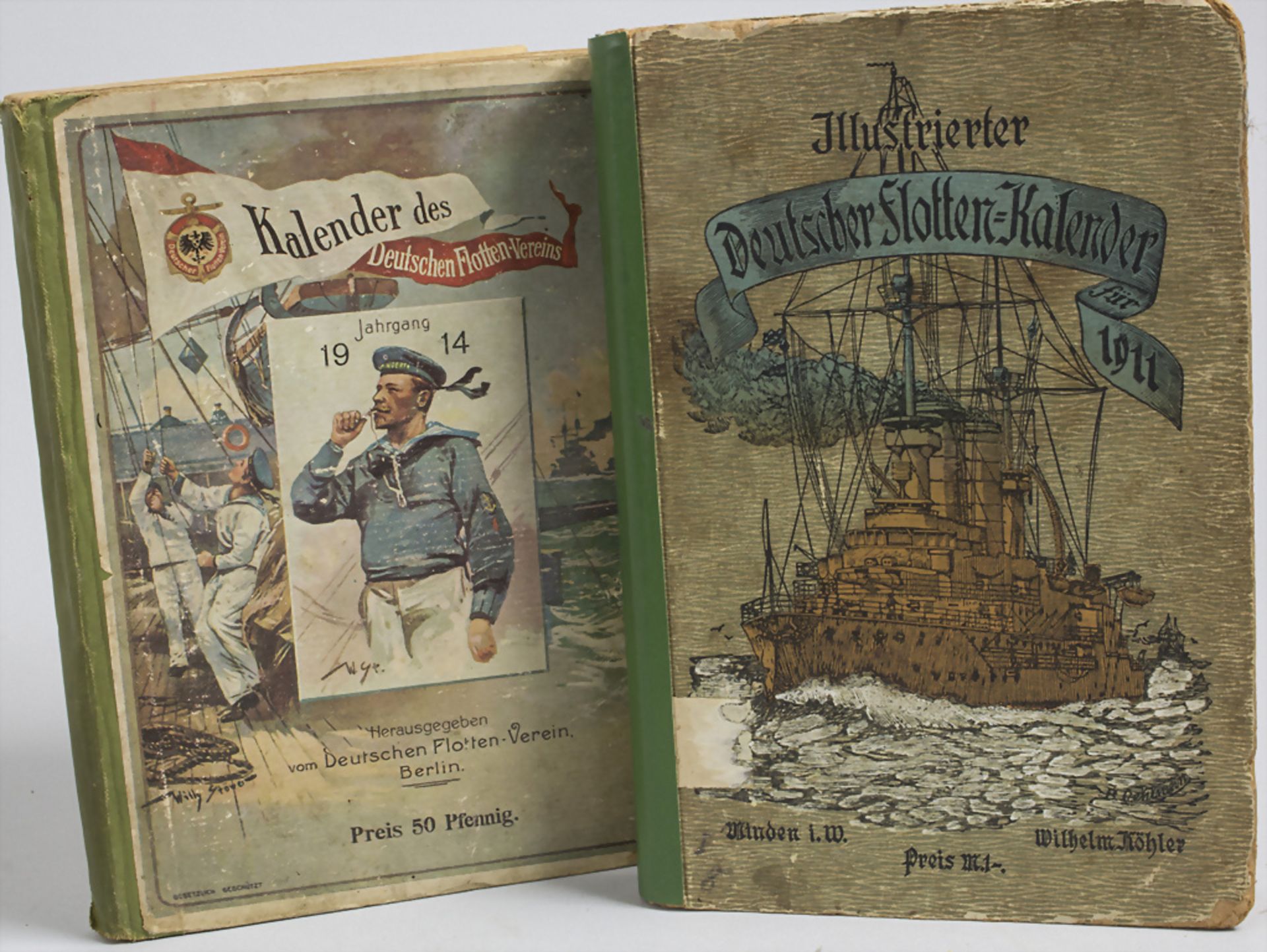 Konvolut: Deutsche Flotten Kalender, Minden / Berlin, 1911 &1914