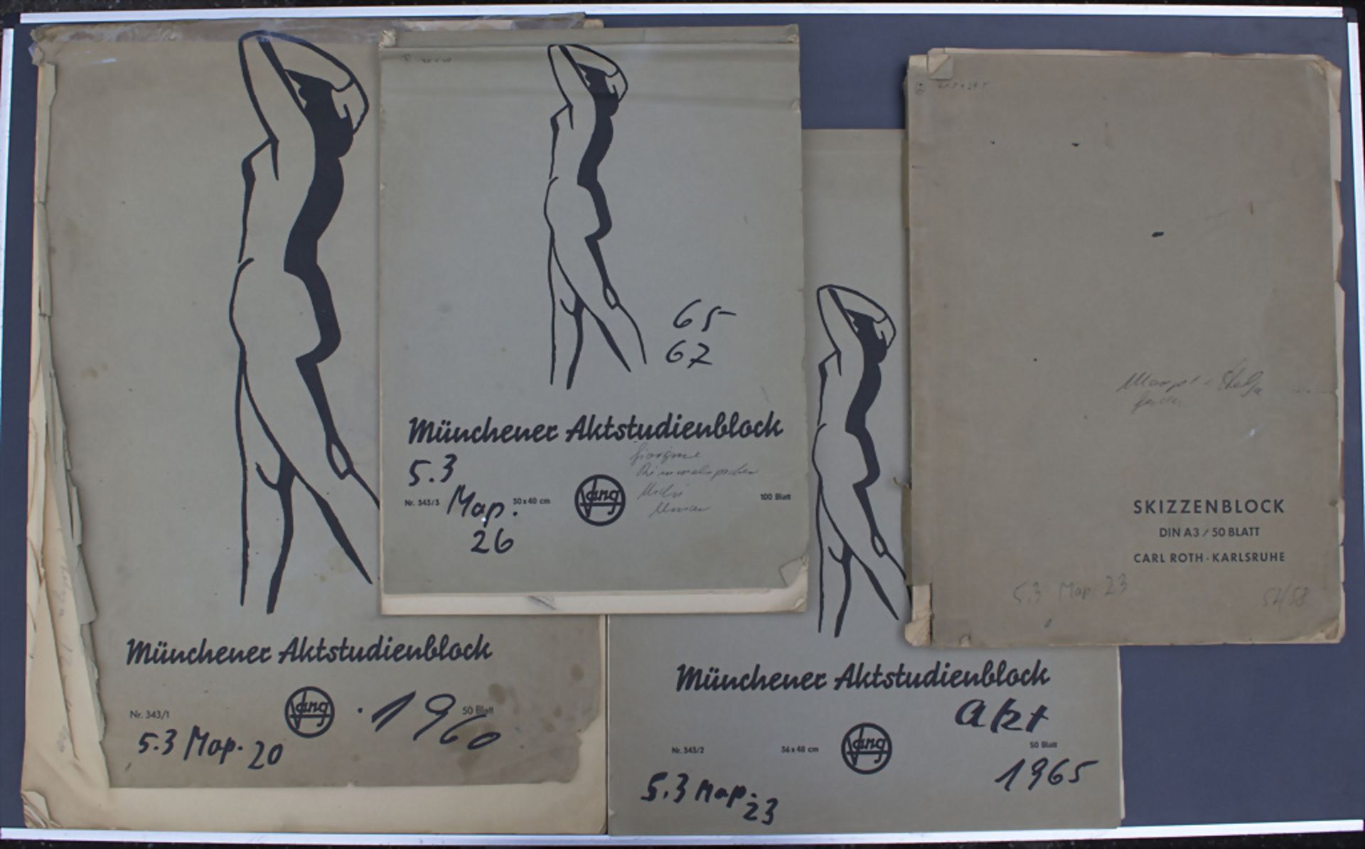 Hardy Schneider- Sato (1919-2002), Konvolut Aktzeichnungen / A set of nude drawings, 1960-1967