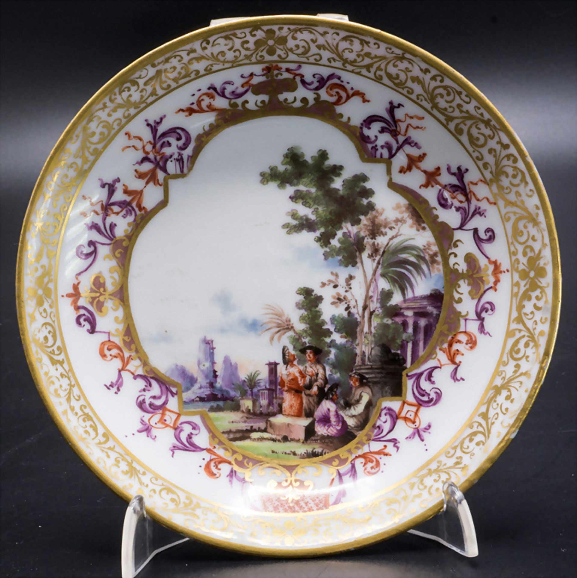 Frühe Unterschale Chinoiserie / An early dish Chinoiserie, Meissen, Herold, 1730