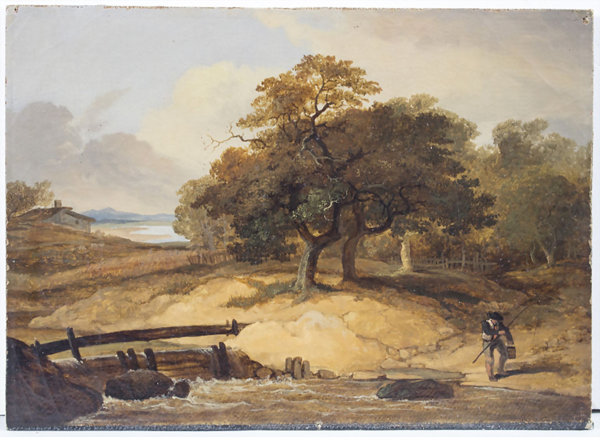 Künstler des 18. Jh., 'Landschaft mit Angler' / 'A landscape with a fisherman', Deutschland