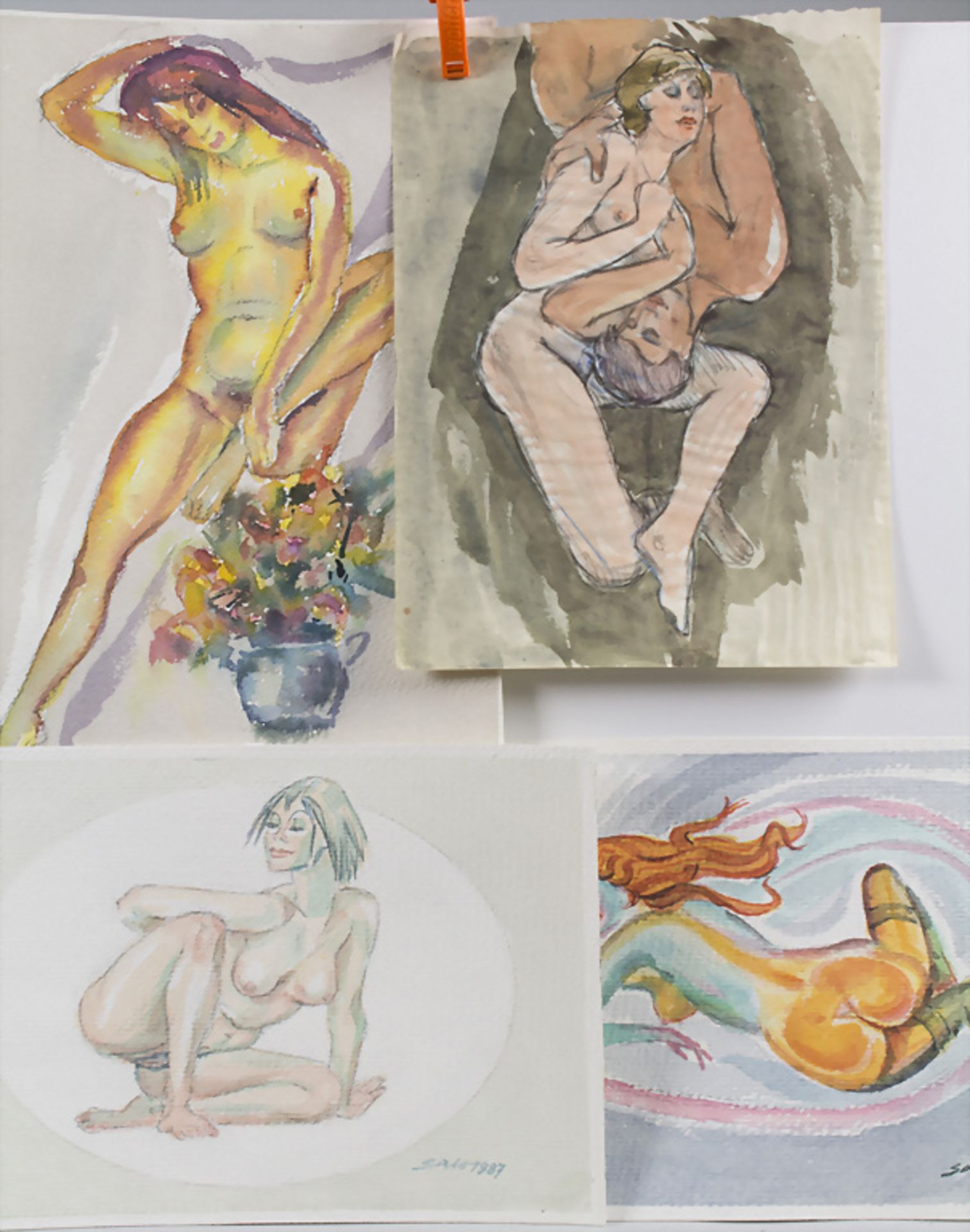 Hardy Schneider-Sato (1919-2002), Konvolut erotischer Aquarelle / Erotic water colours, 1982-1987
