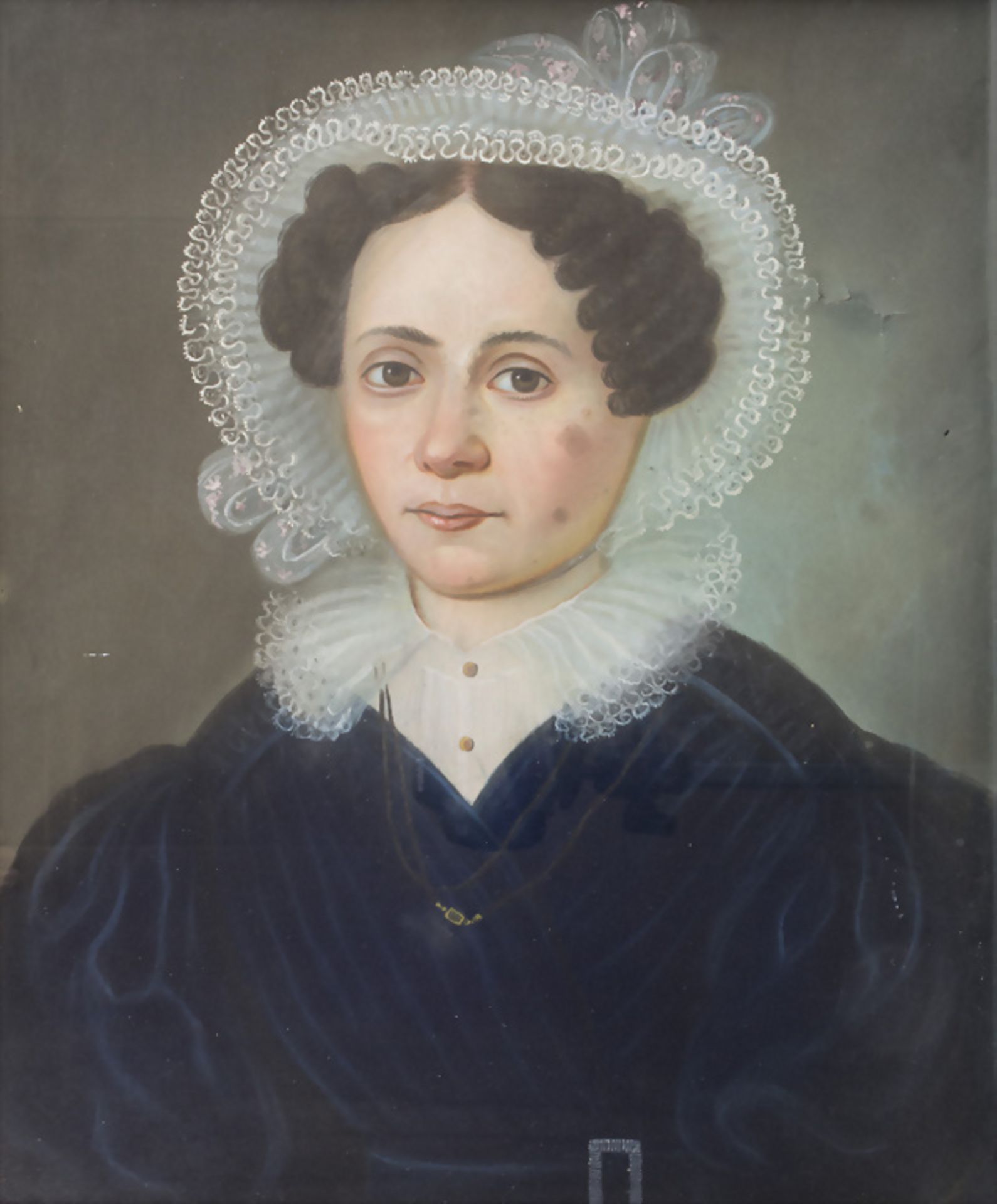 B(ey)-Macher, 'Biedermeierporträt einer Dame mit Spitzenhaube', 1836