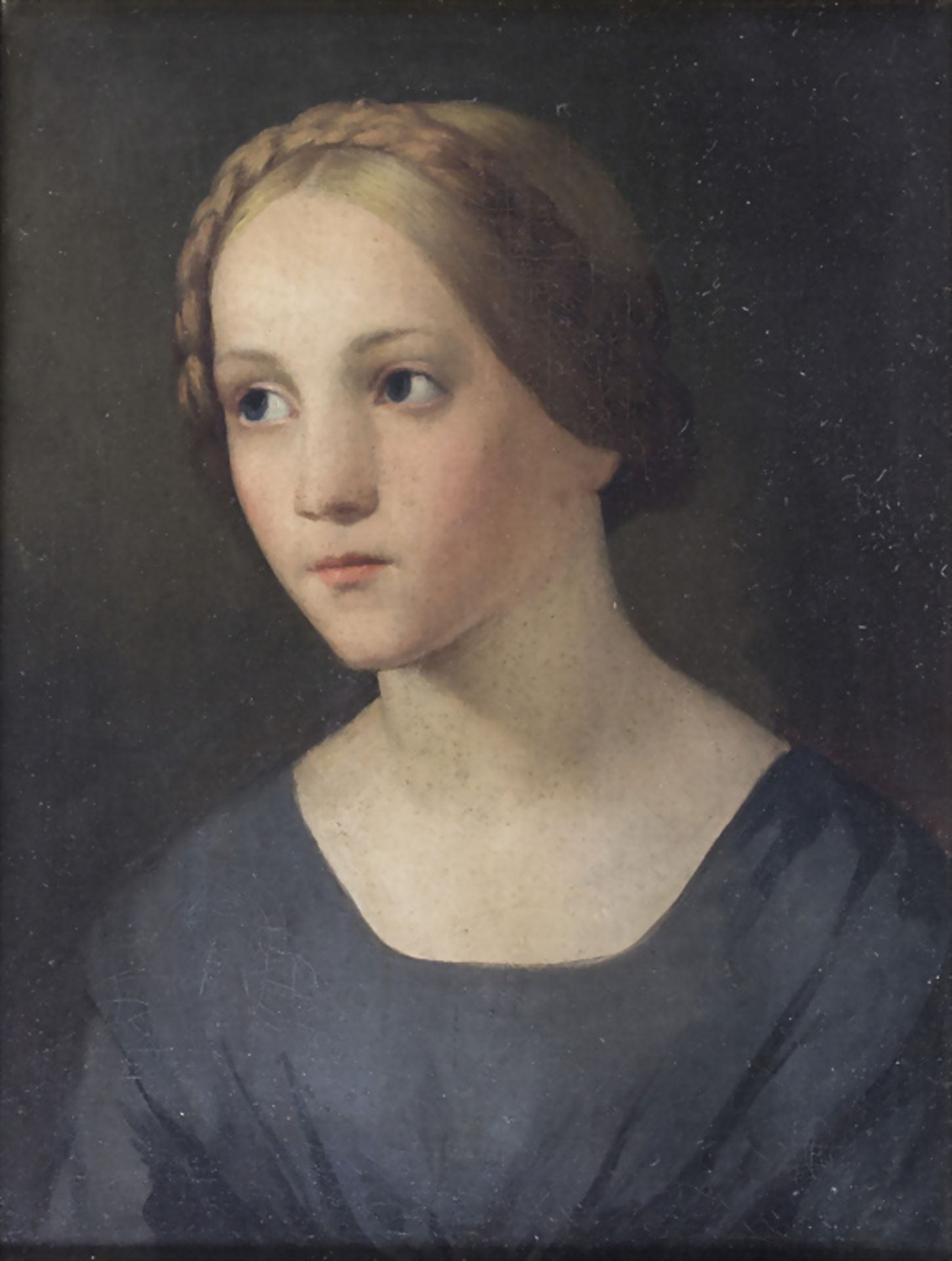 Prof. Fidelis Bentele (1830-1901), 'Porträt eines Mädchens mit Flechtfrisur', 19. Jh.