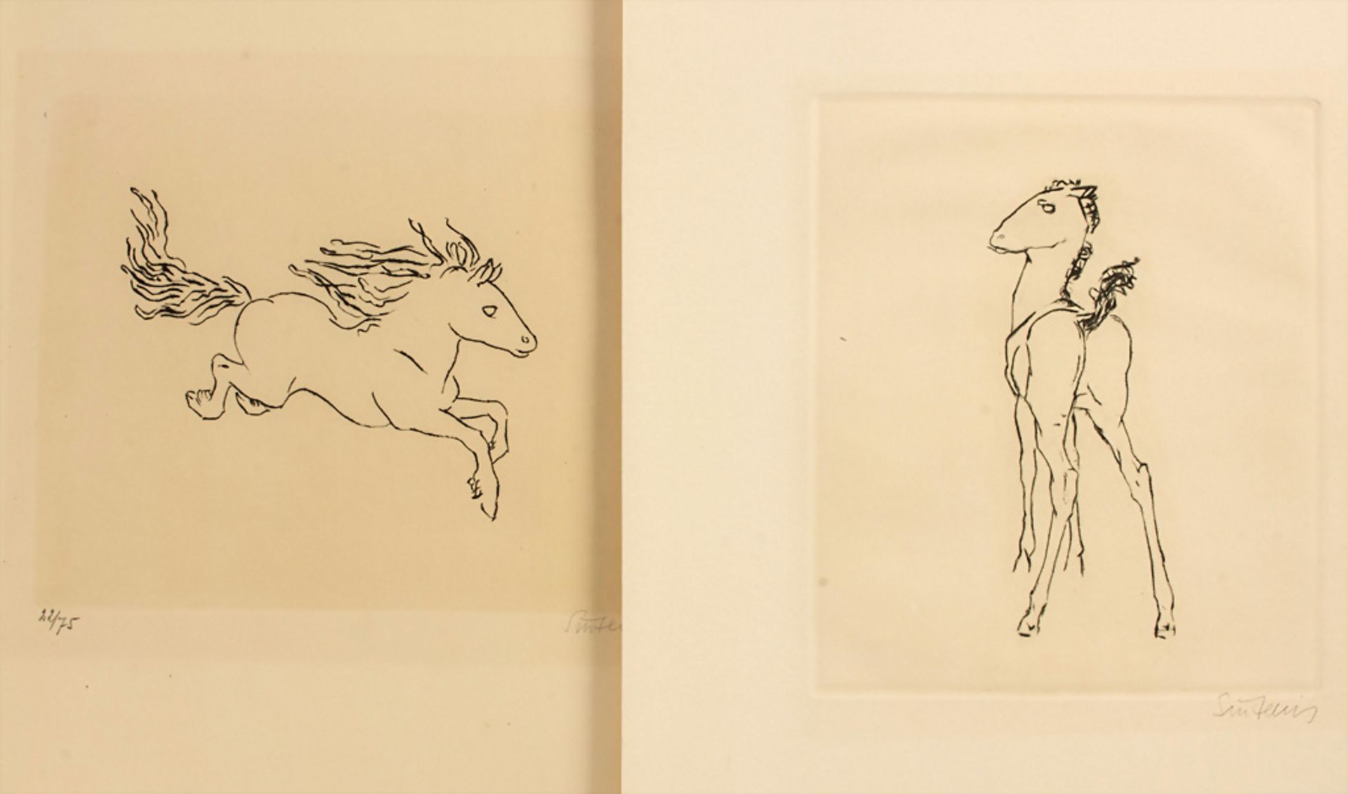 Renée Sintenis (1888-1965), Zwei Blätter mit Fohlen / Two sheets with foals, 20. Jh.