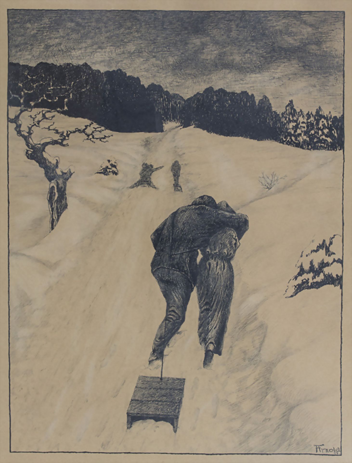 Arnold Fritz (1883-1921) zugeschr., 'Schlittenfahrt' / 'The sleigh ride'