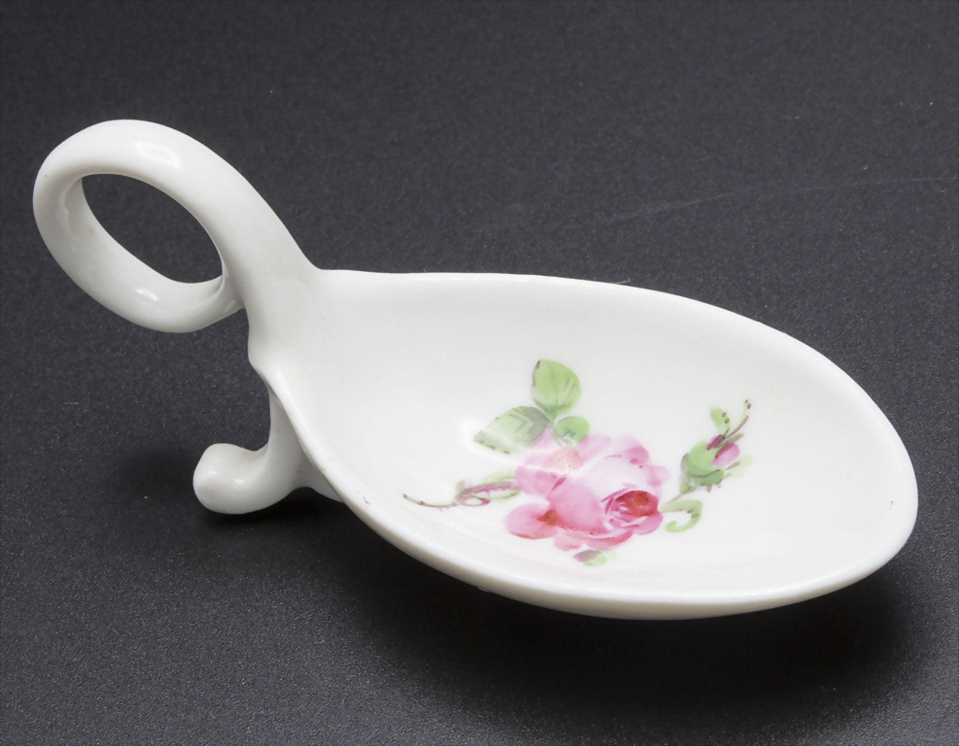 Seltener Löffel 'Rote Rose' / A rare spoon with rose pattern, Meissen, Mitte 19. Jh.