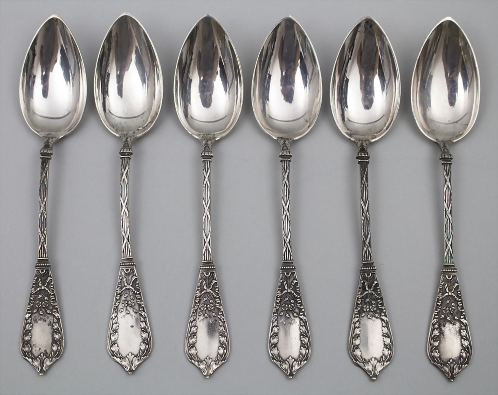 6 Kaffeelöffel / 6 silver coffee spoons, Karl Kaltenbach & Söhne, Altensteig, um 1880
