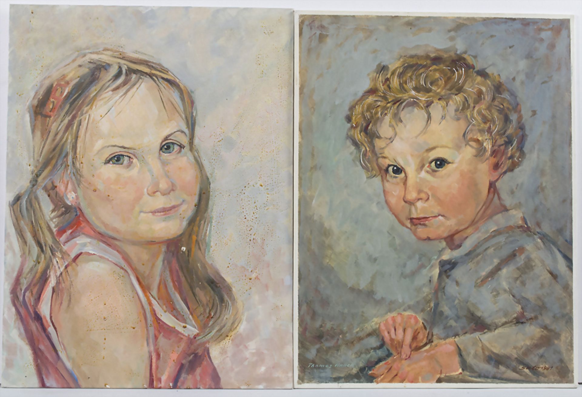 Hardy Schneider-Sato (1919-2002), Zwei Kinderporträts, eines davon bezeichnet als 'Thomas ...