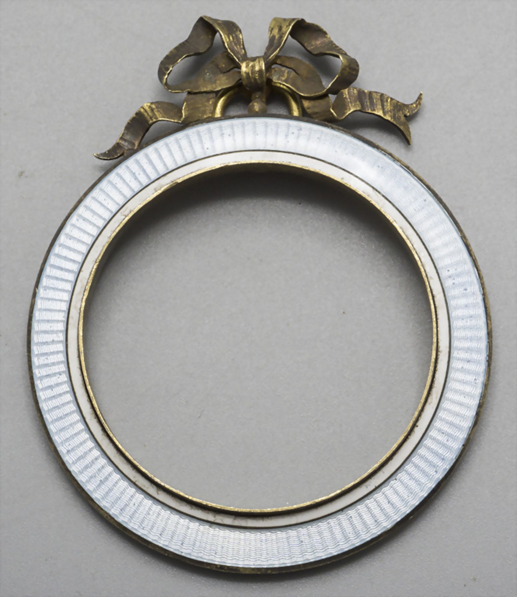 Emaillierter Miniatur Rahmen / A silver frame with translucent guilloche enamel, Frankreich, ...