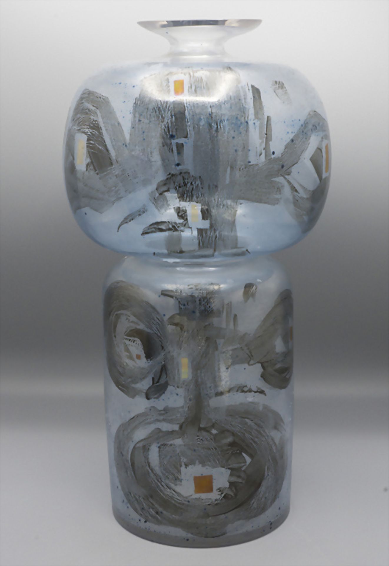 Studio-Glasziervase / A studio art glass vase, A. Horak, wohl Tschechoslowakei, 1963