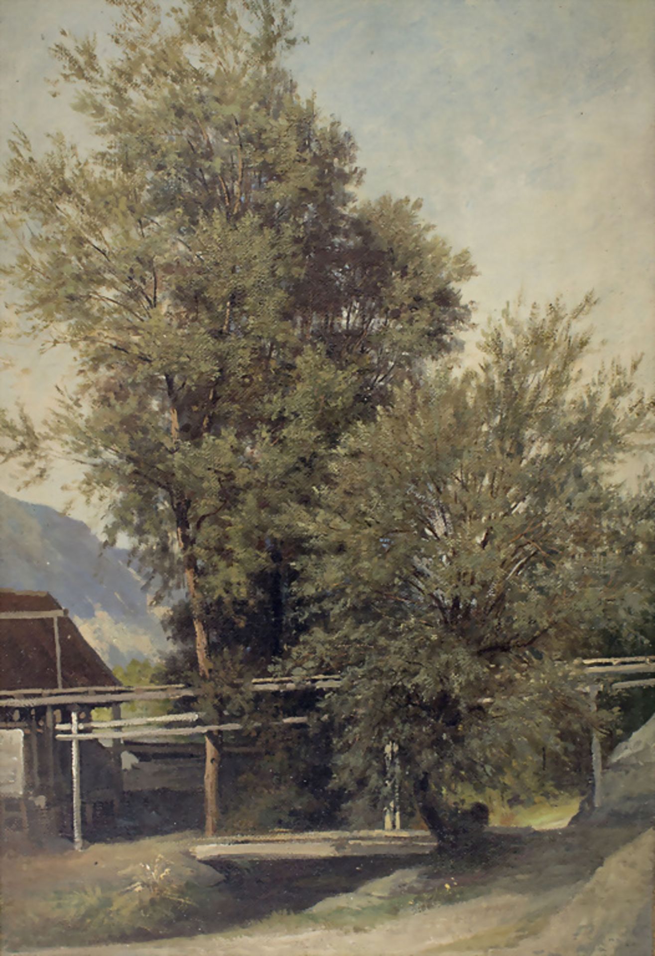 Prof. Fidelis Bentele (1830-1901), 'Bäume in den Bergen' / 'Trees in the mountains', 19. Jh.