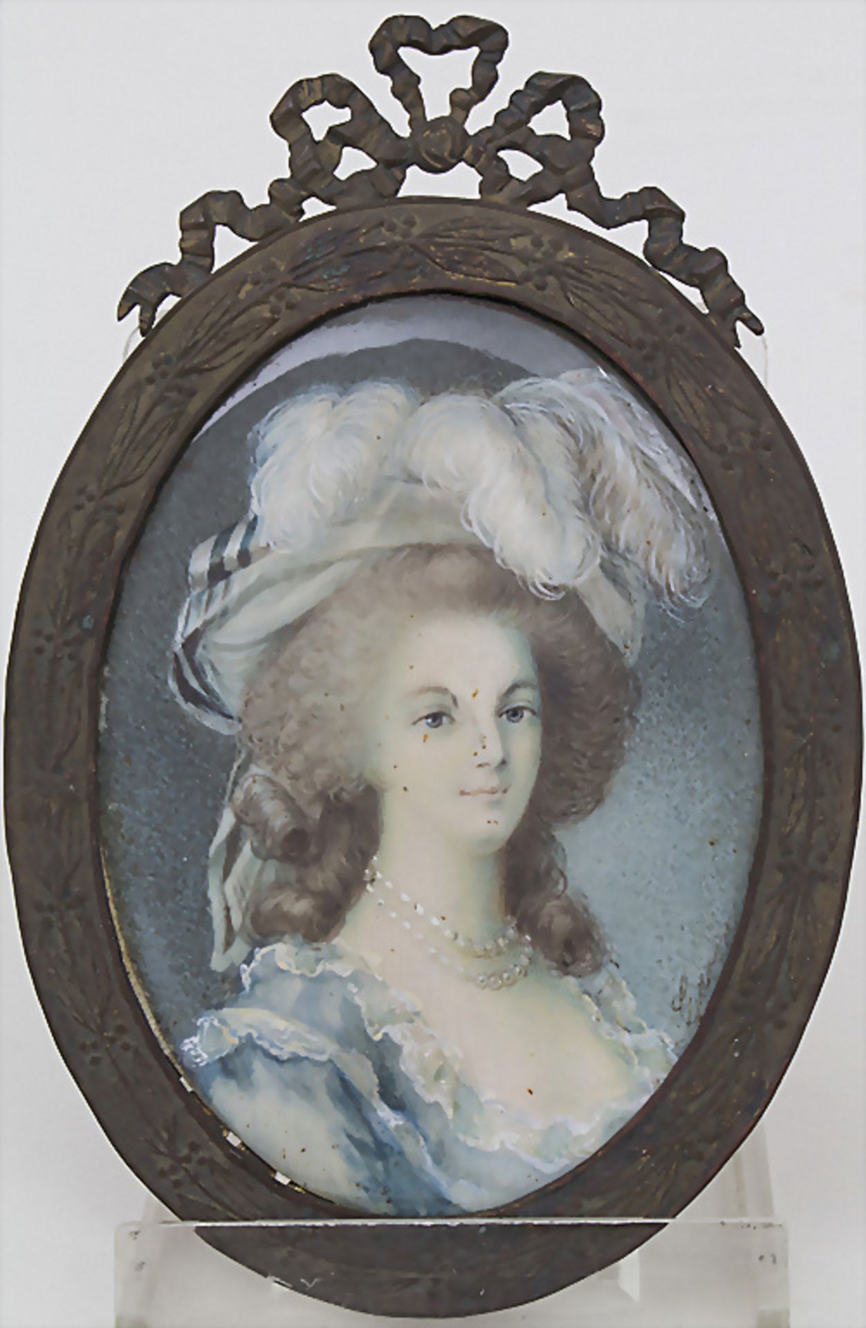 Biedermeier Miniatur Porträt 'Marie Antoinette' / An Empire miniature portrait of Marie ...