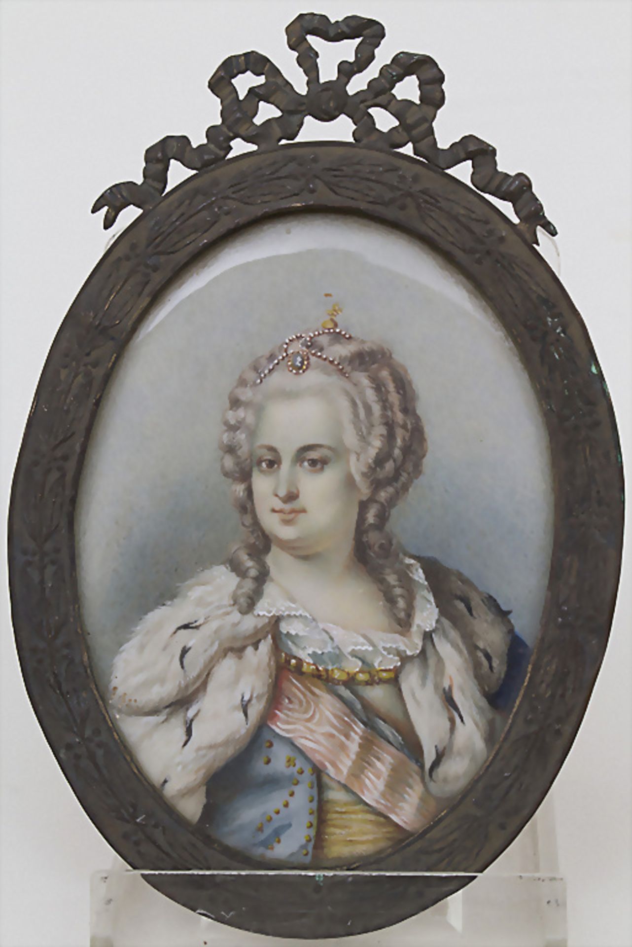 Biedermeier Miniatur Porträt 'Katharina die Große' / An Empire miniature portrait of Catherine ...