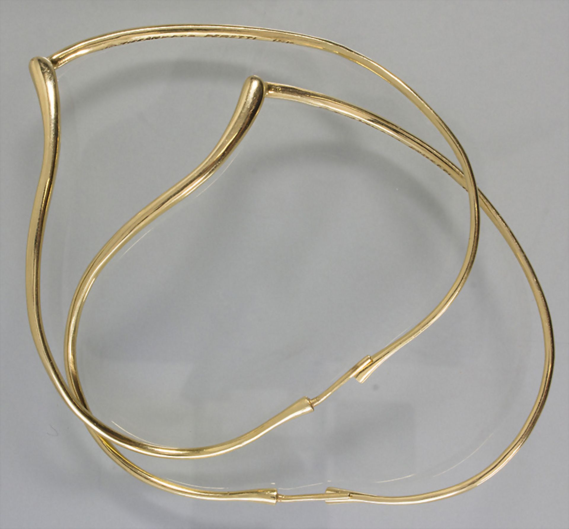Paar Ohrhänger / Goldkreolen / A pair of 18k gold hoop earrings, Tiffany & Co., Elsa Peretti