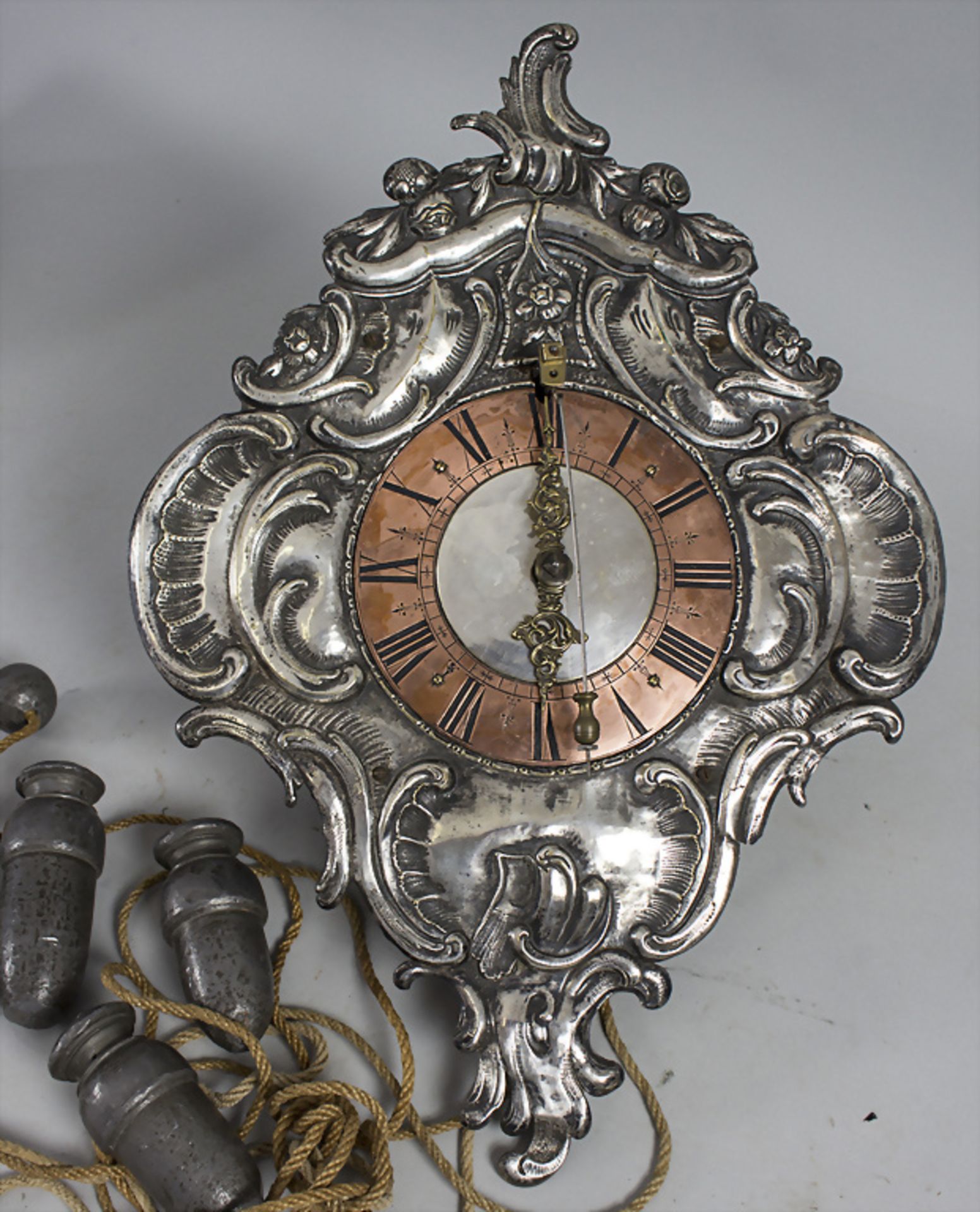 Rokoko Wanduhr (Kuhschwanzpendel) / A Rococo wall clock, deutsch, um 1770