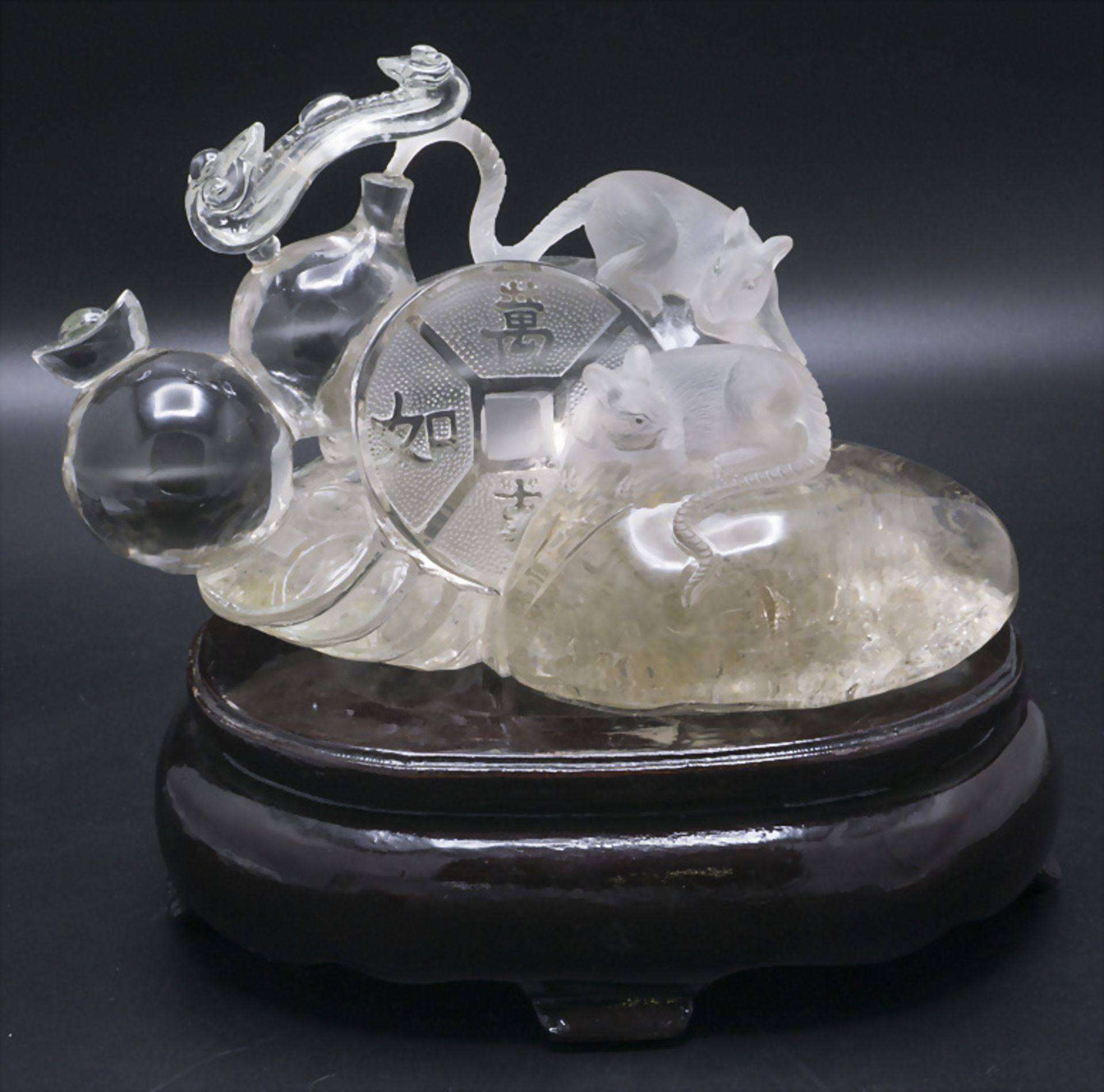 Bergkristall-Glücksobjekt / A rock crystal fortune object, China, 20. Jh.