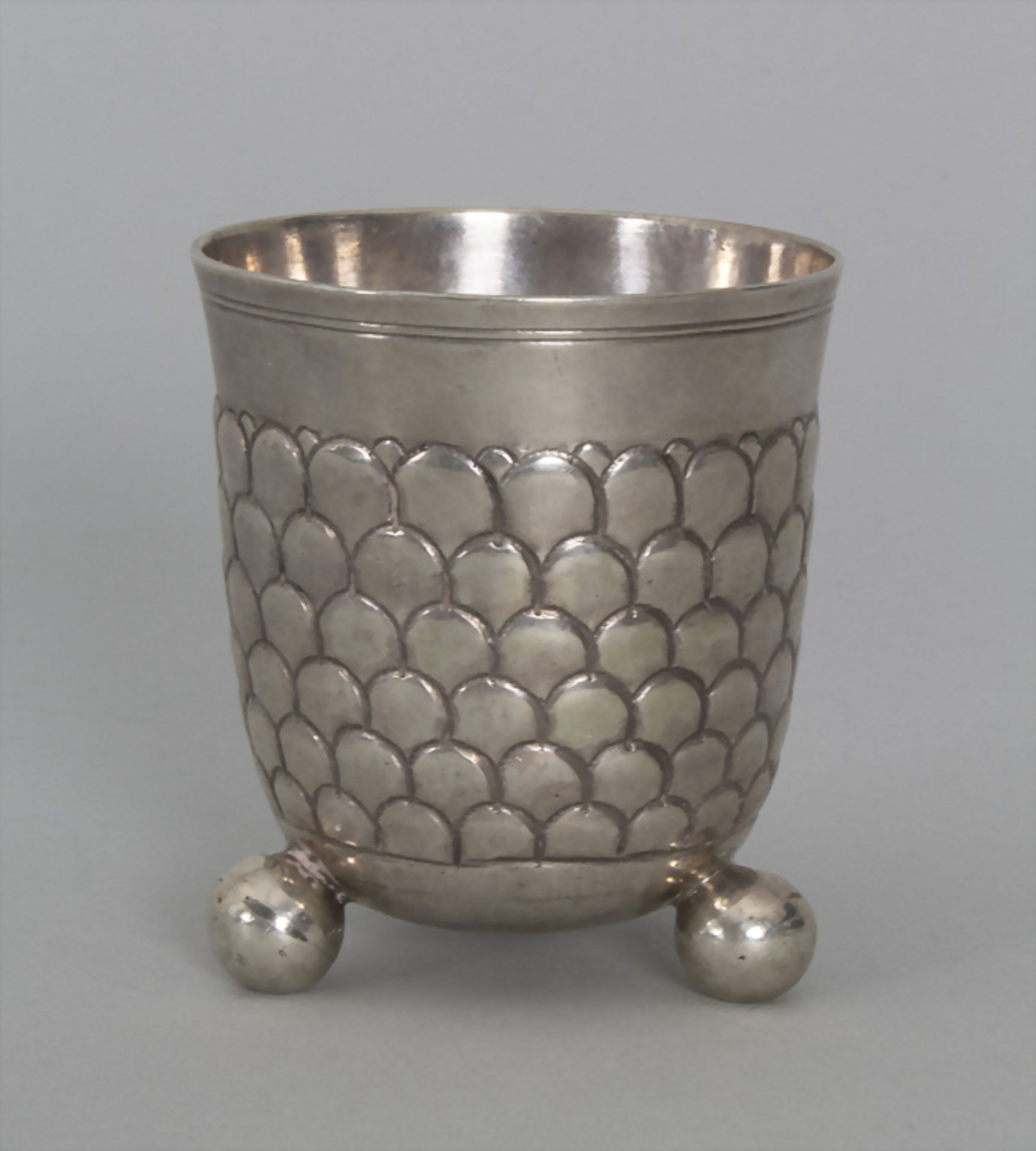 Judaica Kiddusch Becher Kugelfußbecher / Silver Kiddush mug / ball feet beaker, Nürnberg, 1787-1790