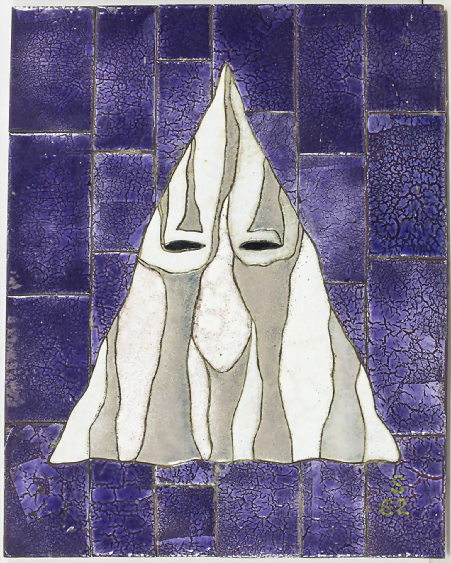 Hermann Schütte (1893-1973), Emaillebild 'Maske' / An enamel work 'Mask', 1962