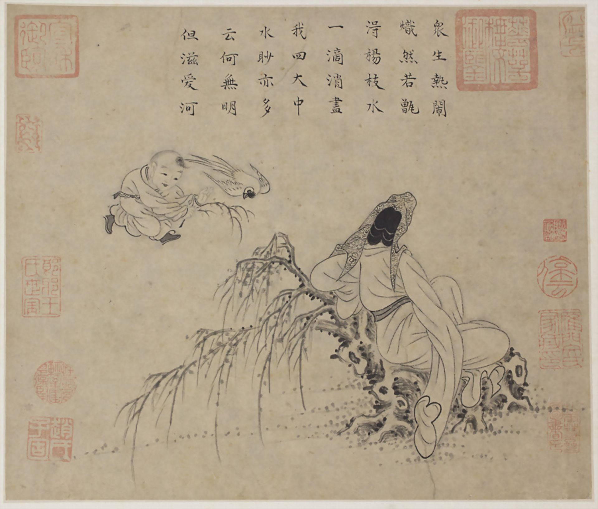 Mythologische Figurenstaffagen / Mythological figural depictions, China, Qing-Dynastie (1644-1911)