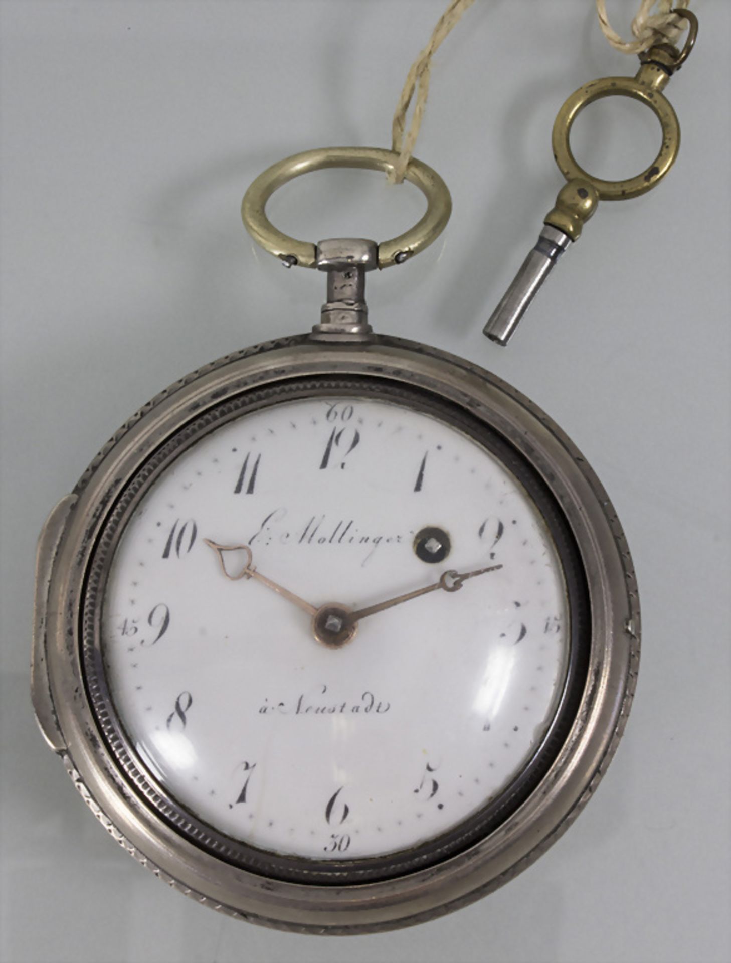 Taschenuhr / A silver pocket watch, E. Möllinger, Neustadt, um 1810