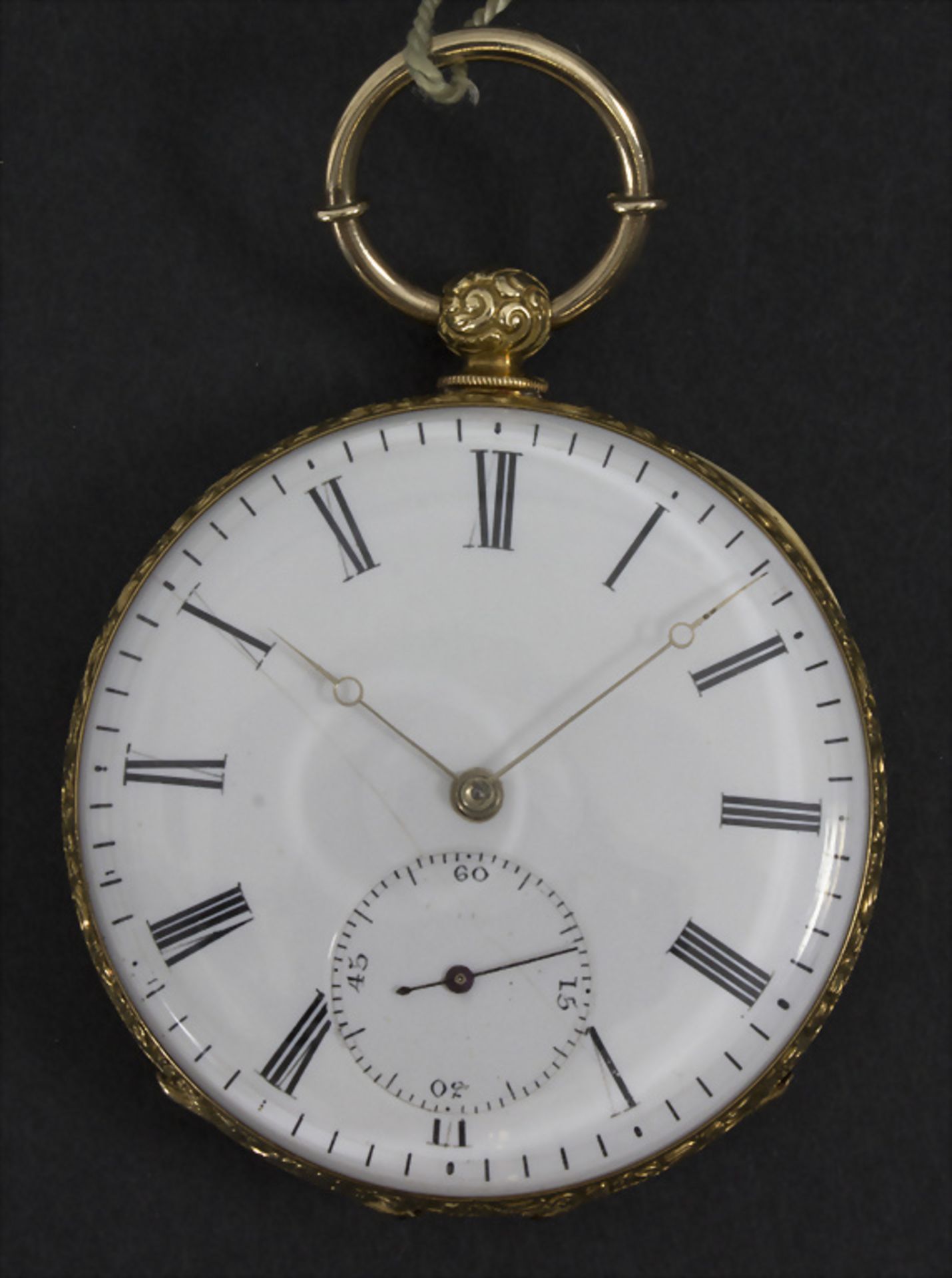 Offene Taschenuhr / A 14k gold pocket watch, Schweiz, 19. Jh.