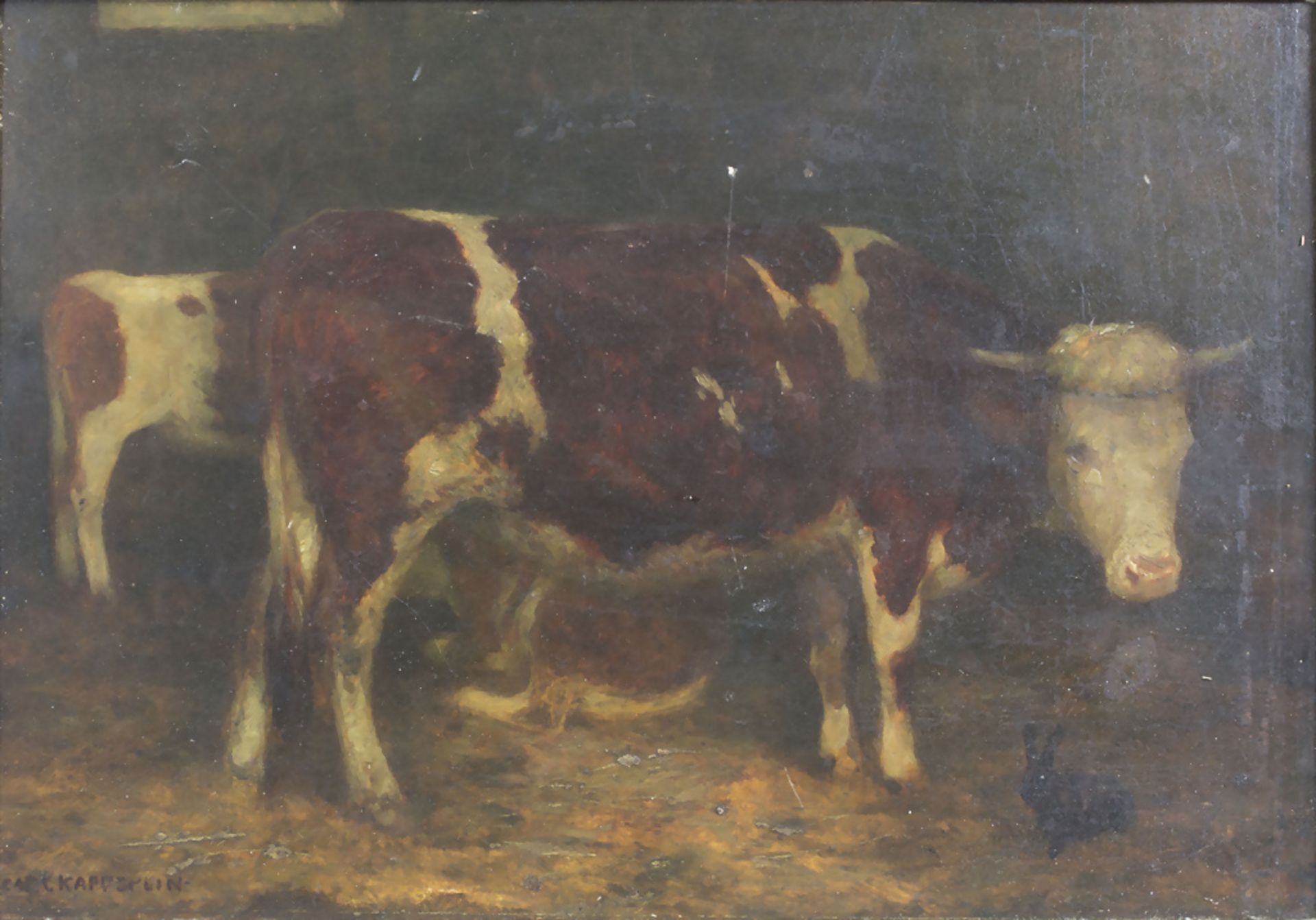 Carl Friedrich Kappstein (1869-1933), 'Im Kuhstall' / 'In a cowshed', um 1900