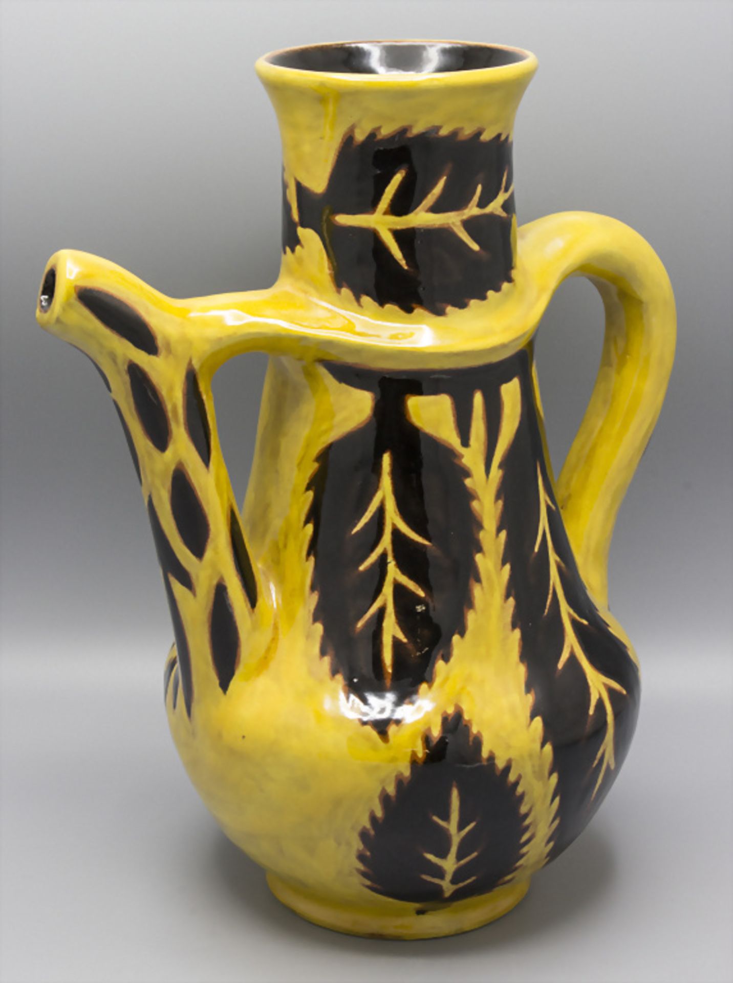 Keramik Künstlerkanne / A ceramic artist's jug, Jean Lurcat (1892-1966), Frankreich, um 1950