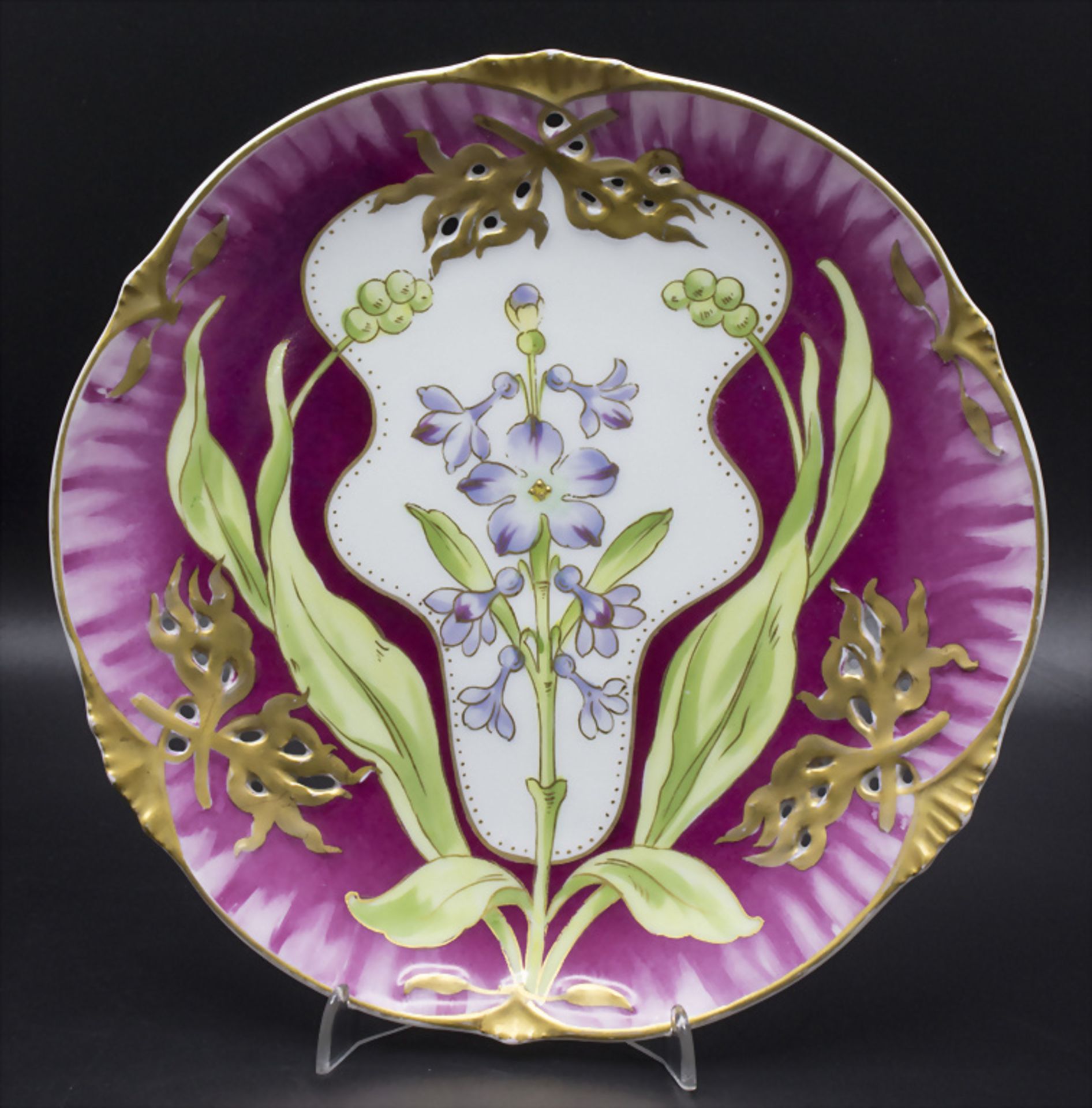 Jugendstil Teller / An Art Nouveau plate, Nymphenburg, um 1900