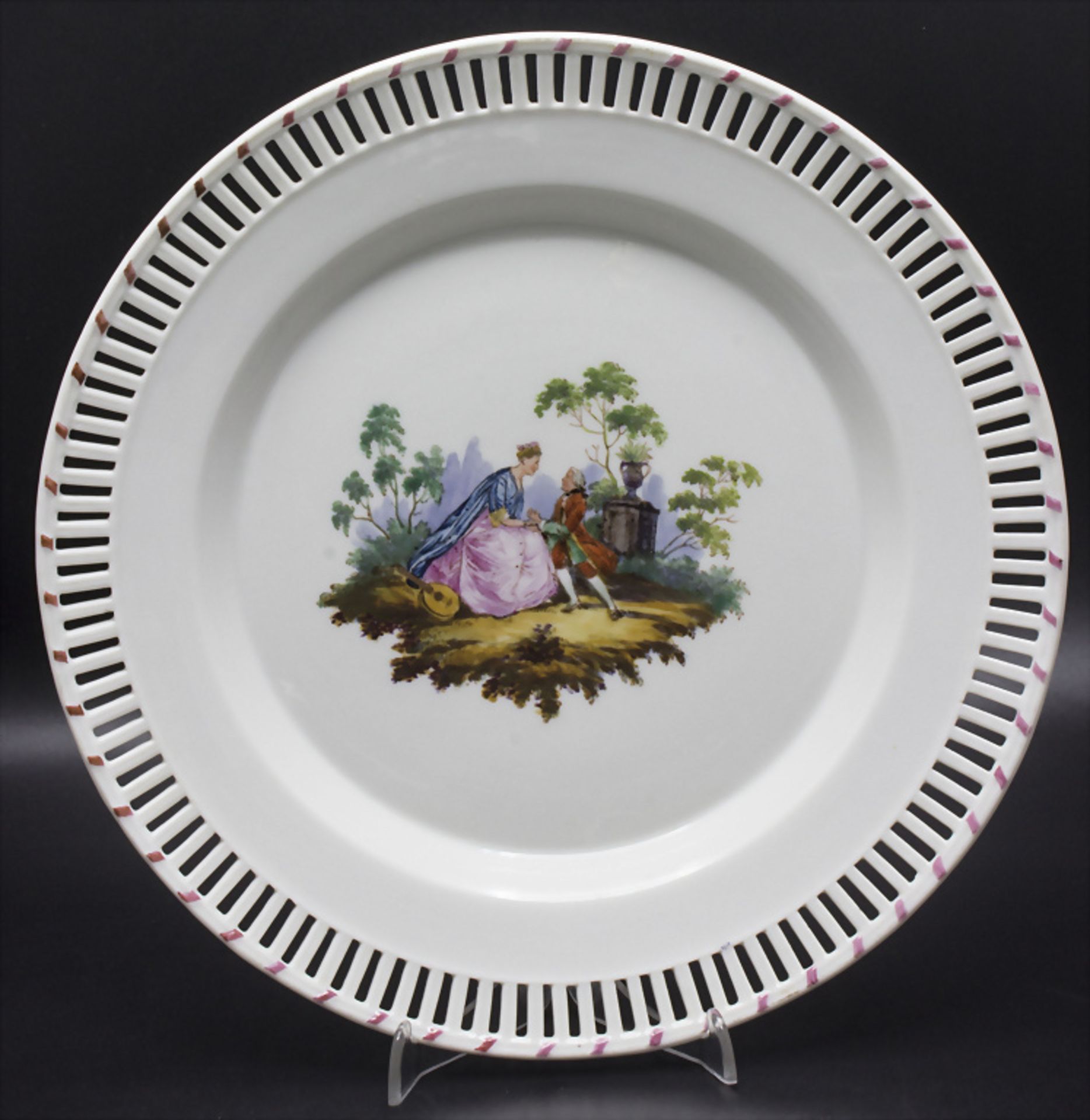 Teller mit Genremalerei / A plate with a genre scenery, KPM, Berlin, um 1780/1810