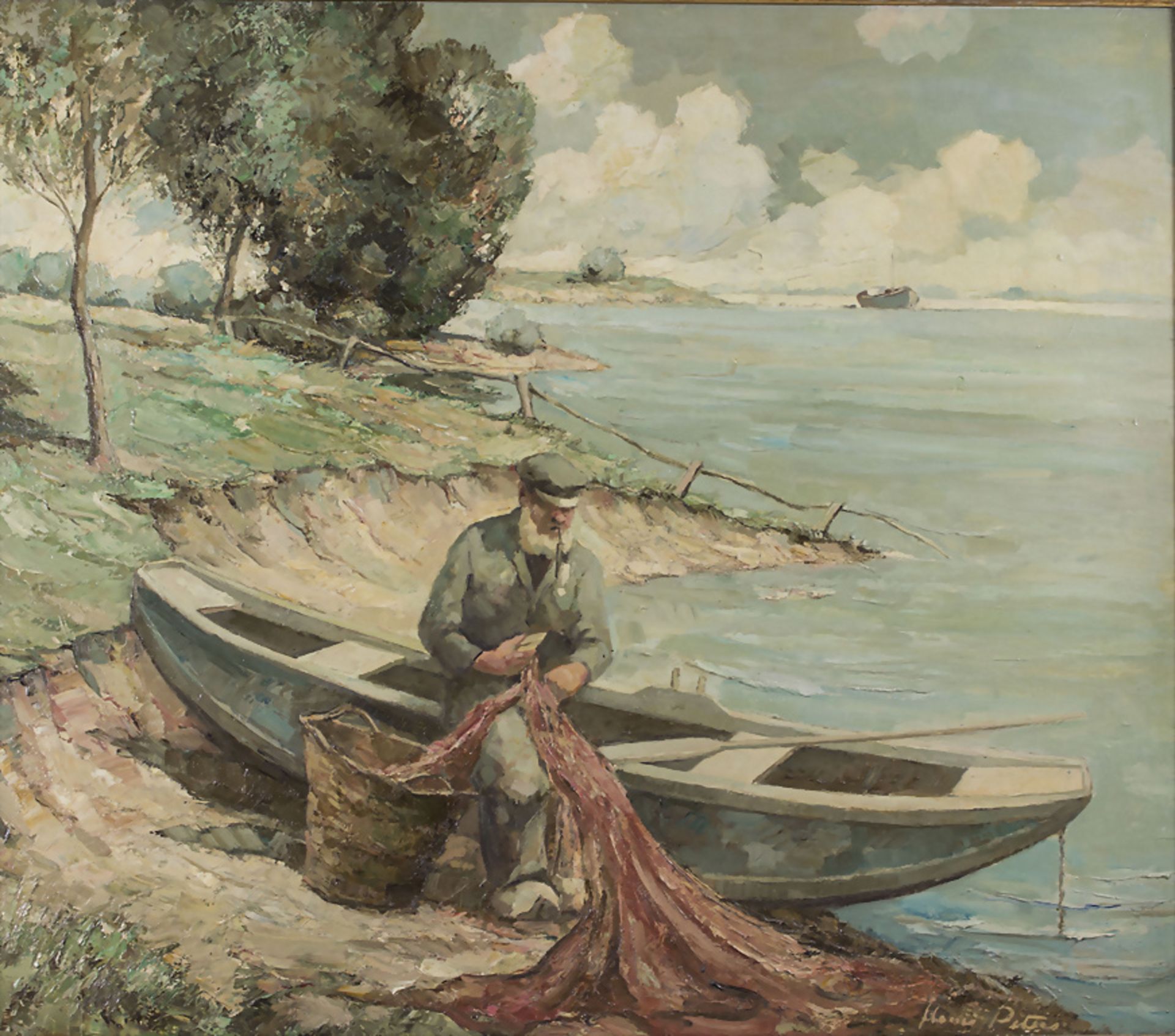 Hermann Peters (1886-1970), 'Fischer am Ufer' / 'A fisherman on the shore', 20. Jh.